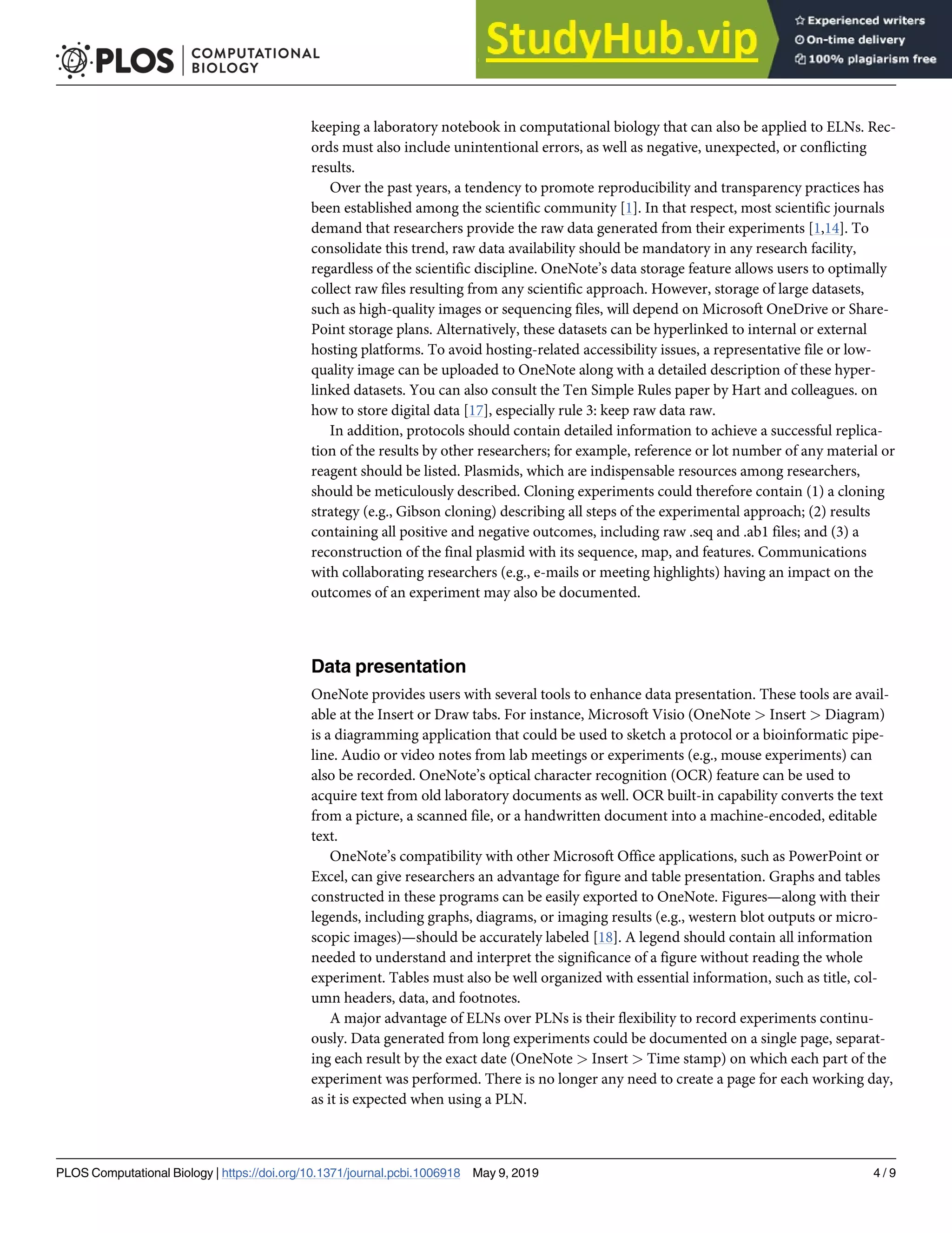 A Quick Guide For Using Microsoft OneNote As An Electronic Laboratory ...