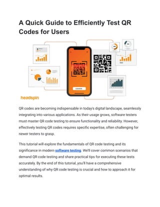 A Quick Guide to Efficiently Test QR Codes for Users | PDF