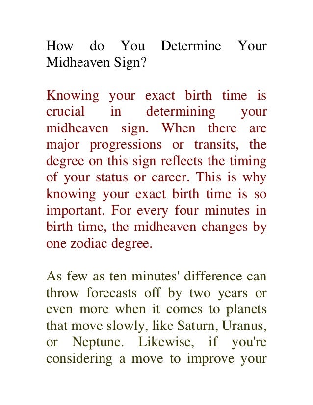 A Quick Guide to Midheaven Signs