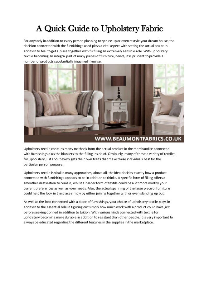 A quick guide to upholstery fabric