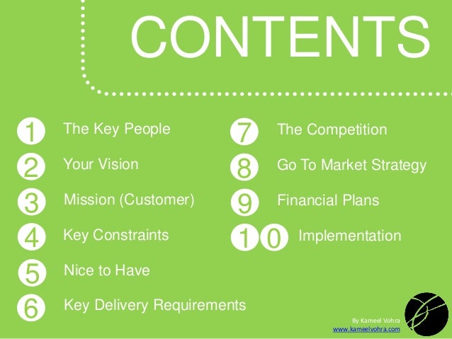 a quick one page business plan template