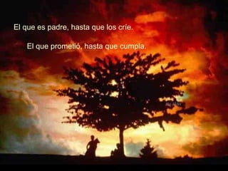 El que es padre, hasta que los críe. El que prometió, hasta que cumpla. 