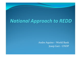 Andre Aquino – World Bank
        Josep Gari - UNDP
 
