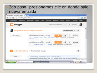  2do paso: presionamos clic en donde sale
nueva entrada