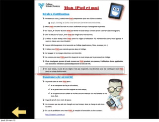 Utilisation d’un
                         Mon rôle
                   Gestionnaire de proﬁls




jeudi 28 mars 13
 