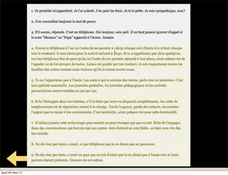 Mon rôle
                      Support aux élèves

    • Dépannage iPad
                   - Formulaire Web
                   - Ouverture du local




jeudi 28 mars 13
 
