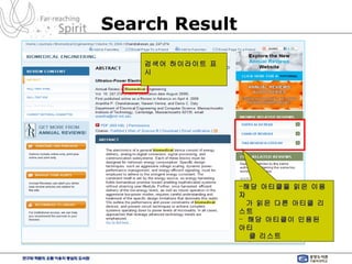 Search Result 검색어 하이라이트 표시 해당 아티클을 읽은 이용자 가 읽은 다른 아티클 리스트 해당 아티클이 인용된 아티 클 리스트  