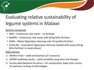 Sustainable intensification indicator framework for Africa RISING