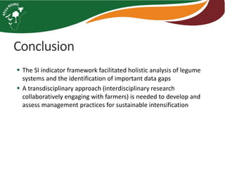 Sustainable intensification indicator framework for Africa RISING