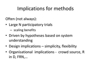 The new agronomy and new research methods?