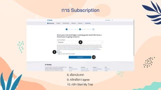 การ Subscription
8. เลือกประเทศ
9. คลิกเลือก I agree
10. คลิก Start My Trial
 