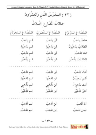 Lessons in Arabic Language, Book 2 – Shaykh Dr. V. ‘Abdur-Raheem, Islaamic University of Madeenah
Courtesy of Fatwa-Online.Com (eFatwa.Com), and by kind permission of Shaykh Dr. V. ‘Abdur-Raheem
 