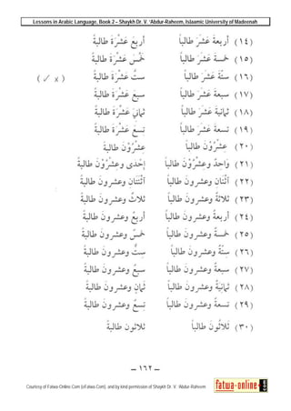 Lessons in Arabic Language, Book 2 – Shaykh Dr. V. ‘Abdur-Raheem, Islaamic University of Madeenah
Courtesy of Fatwa-Online.Com (eFatwa.Com), and by kind permission of Shaykh Dr. V. ‘Abdur-Raheem
 