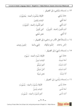 Lessons in Arabic Language, Book 2 – Shaykh Dr. V. ‘Abdur-Raheem, Islaamic University of Madeenah
Courtesy of Fatwa-Online.Com (eFatwa.Com), and by kind permission of Shaykh Dr. V. ‘Abdur-Raheem
 