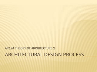 Architectural design Process Theory of Architecture.pptx