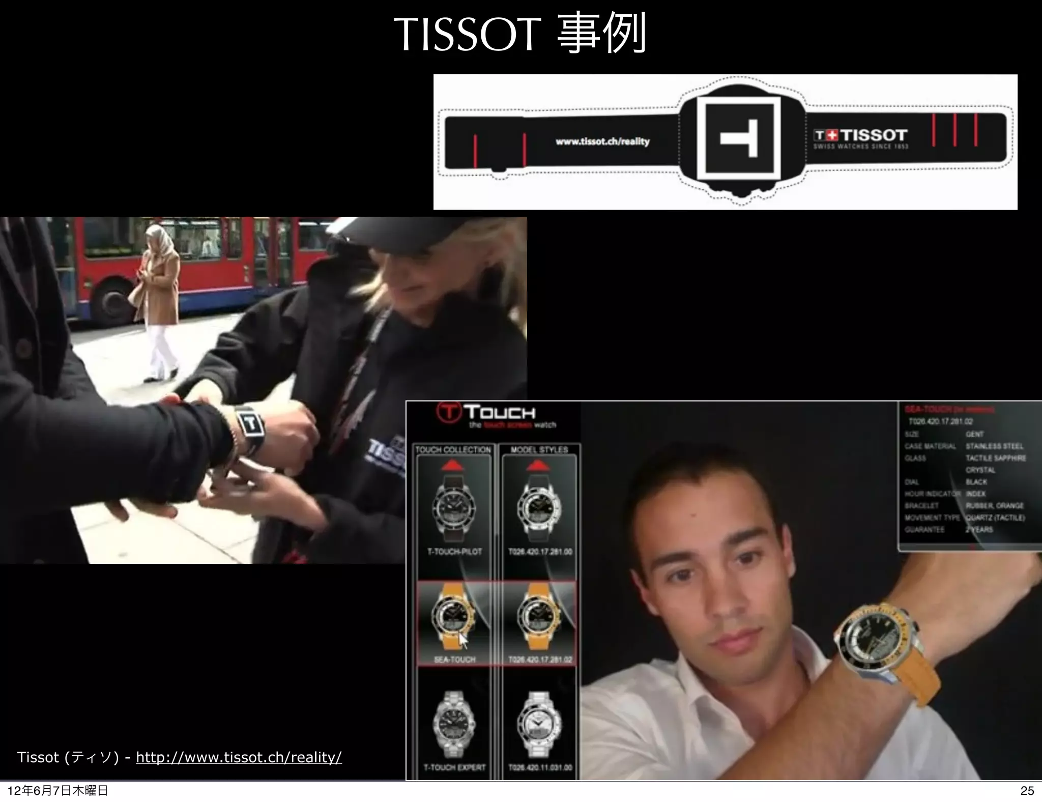 TISSOT 事例




 Tissot (ティソ) - http://www.tissot.ch/reality/

12年6月7日木曜日                                                  25
 