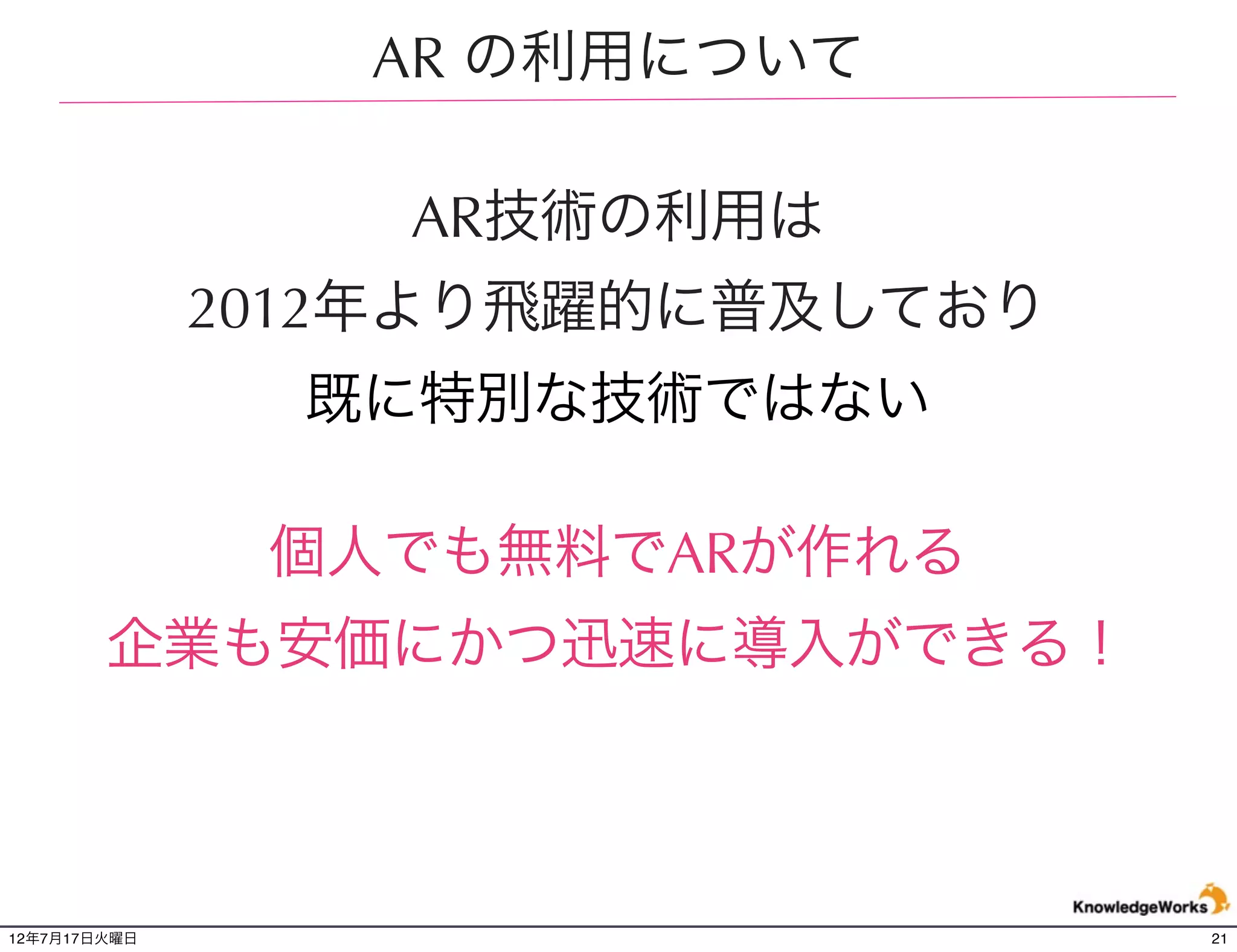 AR
12年7月21日土曜日        21
 