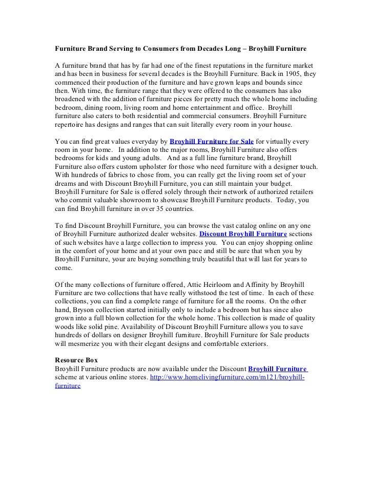 Furniture Brand Serving To Consumers From Decades Long Broyhill Fur