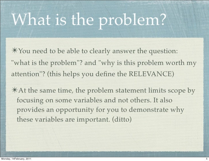 what is the problem you problem statement in research