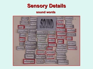Sensory Details sound words   