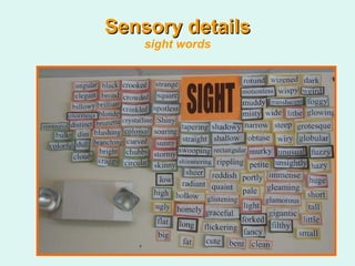 Sensory details sight words 