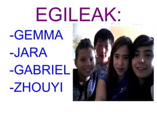 EGILEAK:
-GEMMA
-JARA
-GABRIEL
-ZHOUYI
 