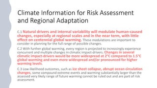 Climate Information for Risk Assessment
and Regional Adaptation
 