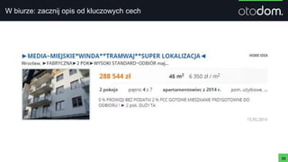 W biurze: zacznij opis od kluczowych cech
52
 