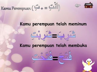 Kamu perempuan telah meminum
Kamu perempuan telah membuka