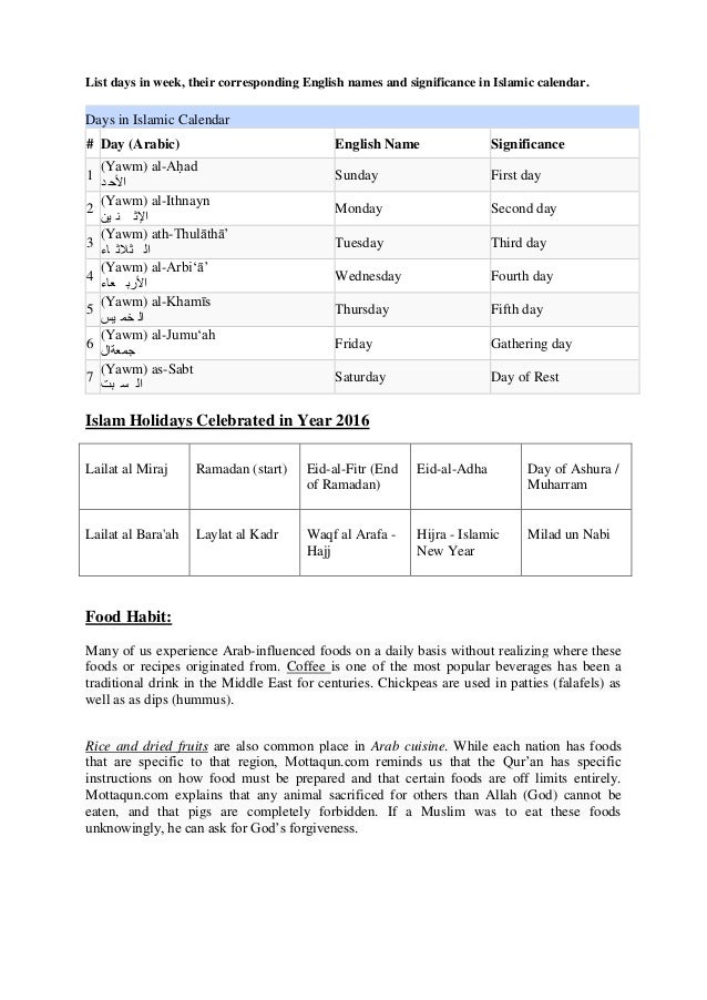 Arab Culture Present & History