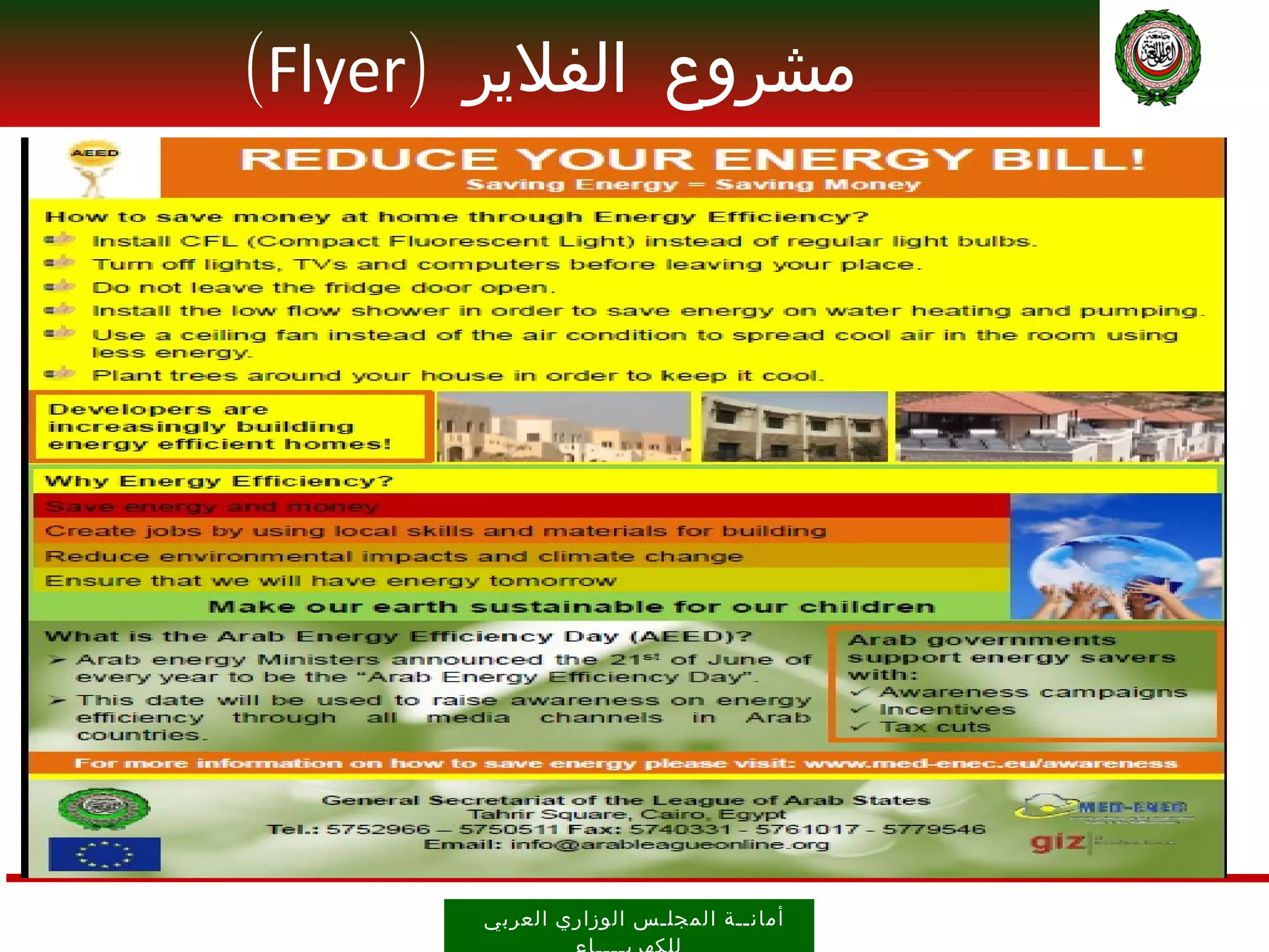 ‫مشروع الفلير )‪(Flyer‬‬




       ‫أمان ــ ة ال مجل ـ س الوز اري العرب ي‬
 