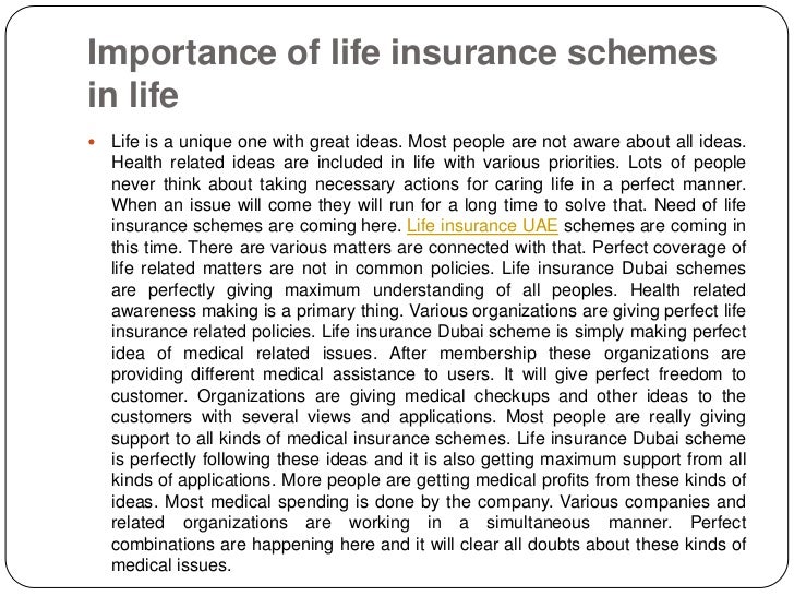 importance of life insurance research paper