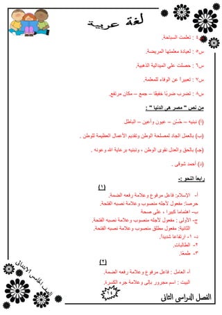 14
‫الثاىن‬ ‫اىس‬‫ر‬‫ادل‬ ‫الفصل‬
ً4.‫اٌَجبؽخ‬ ‫روٍّذ‬ :
ً5.‫اٌّو٠ؼخ‬ ‫ِوٍّزٙب‬ ‫ٌو١بكح‬ :
ً6.‫اٌن٘ج١خ‬ ‫اٌّ١لاٌ١خ‬ ٍٟ‫ه‬ ‫ؽظٍذ‬ :
ً7.‫ٌٍّوٍّخ‬ ‫اٌٛفبء‬ ٓ‫ه‬ ً‫ا‬‫روج١و‬ :
ً8:ً‫ث‬‫ػو‬ ‫رؼوة‬ً‫ف‬١‫فف‬ ‫ب‬‫ب‬–‫عّن‬–.‫ِورفن‬ ْ‫ِىب‬
ٍ‫ي‬" ‫اندَٛب‬ ْٗ ‫يصس‬ " ‫َص‬:
ٗ١ٕ‫ٔج‬ )‫(أ‬–َُْٓ‫ؽ‬–ٓ١‫ٚأه‬ ْٛ١‫ه‬–ً‫اٌجبؿ‬
. ٓ‫ٌٍٛؿ‬ ‫اٌول١ّخ‬ ‫األهّبي‬ ُ٠‫ٚرمل‬ ٓ‫اٌٛؿ‬ ‫ٌّظٍؾخ‬ ‫اٌغبك‬ ًّ‫ثبٌو‬ )‫(ة‬
. ٗٔٛ‫ٚه‬ ‫اهلل‬ ‫ثوهب٠خ‬ ٗ١ٕ‫ٚٔج‬ , ٓ‫اٌٛؿ‬ ٜٛ‫ٔم‬ ‫ٚاٌولي‬ ‫ثبٌؾك‬ )‫(عـ‬
. ٝ‫شٛل‬ ‫أؽّل‬ )‫(ك‬
: ٕ‫انُح‬ ً‫ب‬‫زاثع‬-
(1)
‫أ‬-.‫اٌؼّخ‬ ٗ‫هفو‬ ‫ٚهالِخ‬ ‫ِوفٛم‬ ً‫فبه‬ :َ‫اإلٍال‬
.‫اٌفزؾخ‬ ٗ‫ٔظج‬ ‫ٚهالِخ‬ ‫ِٕظٛة‬ ٍٗ‫ألع‬ ‫ِفوٛي‬ :‫ؽوطب‬
‫ة‬-‫طؾخ‬ ٍٝ‫ه‬ , ‫وج١وا‬ ‫ا٘زّبِب‬
‫ط‬-.‫اٌفزؾخ‬ ٗ‫ٔظج‬ ‫ٚهالِخ‬ ‫ِٕظٛة‬ ٍٗ‫ألع‬ ‫ِفوٛي‬ : ٌٝٚ‫األ‬
.‫اٌفزؾخ‬ ٗ‫ٔظج‬ ‫ٚهالِخ‬ ‫ِٕظٛة‬ ‫ِـٍك‬ ‫ِفوٛي‬ :‫اٌضبٔ١خ‬
‫ك‬-1-.ً‫ا‬‫شل٠ل‬ ‫اهرفبهب‬
2-.ِ‫د‬‫اٌـبٌجب‬
3-.‫ًب‬‫و‬ّ‫ؿ‬
(2)
‫أ‬-‫اٌوب‬ِ.‫اٌؼّخ‬ ٗ‫هفو‬ ‫ٚهالِخ‬ ‫ِوفٛم‬ ً‫فبه‬ : ً
.‫اٌىَوح‬ ٖ‫عو‬ ‫ٚهالِخ‬ ٌٝ‫ثا‬ ‫ِغوٚه‬ ٍُ‫ا‬ : ‫اٌج١ذ‬
 