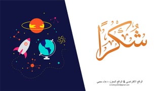 Thanks
d.mohey2020@gmail.com
‫االفتراضي‬ ‫الواقع‬
&
‫المعزز‬ ‫الواقع‬
-
‫محيي‬ ‫دعاء‬
 