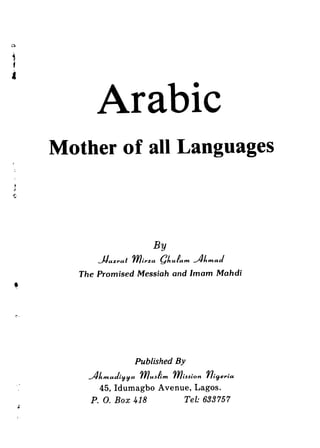 Arabic   Mother of All Languages