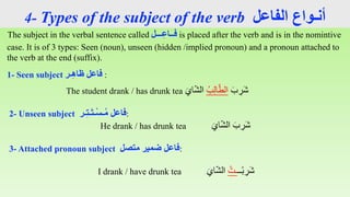 Arabic 5: basics on the verbal sentence | PPTX
