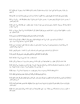 ‫ٚحٍ ًٓ ف َ٫ْٛ ٚحًح ِٛح ٟٗ ح َٓحث ١ً ٌ ُ ٠ ّض ِ ٕٙخ ٚال ٚحكي. ٌٚ ىٓ غ ٍ٦ ل ٍذ ف َ٫ْٛ ف ٍُ ٠ ٤ ٍك 7:9‬
‫حٌ ٘ ٬ذ‬

‫ػ ُ ل خي حٌ َد ٌ ّٛ ٓٝ َْٚ٘ٚ هٌح ًِء ح٠ ي٠ ىّخ ِٓ 8:9‬                                                       ‫.‬

‫ٌ ١ ٜ ١َ غ زخٍح ٫ ٍٝ و ً حٍٝ ِ َٜ. ف ١ ٜ ١َ ٫ ٍٝ حٌ ٕخّ ٚ٫ ٍٝ حٌ زٙخث ُ ىِخًِ ٣خٌ ٬ش ر ز ؼٍٛ ف ٟ 9:9‬
‫و ً حٍٝ ِ َٜ.‬

‫ف ؤهٌح ٍِخى حألط ْٛ ٚٚل فخ حِخَ ف َ٫ْٛ ًٍٚحٖ ِٛ ٓٝ ٔ لٛ حٌ ّٔخء. ف ٜخٍ ىِخًِ ر ؼٍٛ ٣خٌ ٬ش ف ٟ حٌ ٕخّ 01:9‬
‫ٚف ٟ حٌ زٙخث ُ.‬

‫ٌٚ ُ ٠ ٔ ظ٤٪ حٌ ٬َحف ْٛ حْ ٠ م فٛح حِخَ ِٛ ٓٝ ِٓ حؿً حٌ يِخًِ. الْ حٌ يِخًِ و خٔ ض ف ٟ حٌ ٬َحف ١ٓ ٚف ٟ 11:9‬
‫و ً حٌ ّ َٜ٠ ١ٓ.‬



‫ػ ُ ل خي حٌ َد ٌ ّٛ ٓٝ ر ىَ ف ٟ حٌ ٜ زخف ٚل ف حِخَ ف َ٫ْٛ ٚل ً ٌٗ ٘ىٌح ٠ مٛي حٌ َد حٌ ٗ 31:9‬
‫أ٣ ٍك ٗ ٬ زٟ ٌ ١ ٬ زيٚٔ ٟ.حٌ ٬ زَحٔ ١ ١ٓ‬

‫الٔ ٟ ٌٖ٘ حٌ َّس حٍ ًٓ ؿّ ١٪ َٟر خط ٟ حٌ ٝ ل ٍ زه ٚ٫ ٍٝ ٫ ز ١ين ٚ ٗ ٬ زه ٌ ىٟ ط ٬َف حْ ٌ ١ْ 41:9‬
‫ِ ؼ ٍٟ ف ٟ و ً حالٍٝ .‬

‫ف خٔ ٗ ح٢ْ ٌ ٛ و ٕض حِي ٠ يٞ ٚح َٟر ه ٚ ٗ ٬ زه ر خٌ ٛر ب ٌ ى ٕض ط زخى ِٓ حالٍٝ . 51:9‬

                                                                       ‫.‬

‫حٔ ض ِ٬خٔ ي ر ٬ي ٌ ٘ ٬ زٟ ك ظٝ ال ط ٤ ٍ مٗ. 71:9‬

‫٘خ حٔ خ غيح ِ ؼً ح٢ْ حِ٤َ ر َىح ٫٨ ١ّخ ؿيح ٌ ُ ٠ ىٓ ِ ؼٍ ٗ ف ٟ ِ َٜ ِ ٌٕ ٠ َٛ ط خ ٓ ١ ٔٙخ حٌ ٝ ح٢ْ . 81:9‬

‫ف خ٢ْ أٍ ًٓ حكُ ِٛح ٗ ١ه ٚو ً ِخ ٌ ه ف ٟ حٌ ل مً. ؿّ ١٪ حٌ ٕخّ ٚحٌ زٙخث ُ حٌ ٌ٠ ٓ ٠ ٛؿيْٚ ف ٟ حٌ ل مً 91:9‬
‫ف ١ّٛط ْٛ. ٚال ٠ ـّ ٬ْٛ حٌ ٝ حٌ ز ١ٛص ٠ ِٕي ٫ ٍ ١ُٙ حٌ زَى‬

‫ف خٌ ٌٞ هخف و ٍّش حٌ َد ِٓ ٫ ز ١ي ف َ٫ْٛ َ٘د ر ٬ ز ١يٖ ِٚٛح ٗ ١ٗ حٌ ٝ حٌ ز ١ٛص. 02:9‬



                                                                                                                ‫ي‬
‫ف ٟ حٍٝ ِ َٜ.‬

                                ‫ٜي٩ حىٍد دٍيح ٍ١َحٚ ٍٝحيح ٜي٩ ٍحْ صٍؽٚ حىٍدٚ حىٚ٩ٍ دٍيح ٜ١٩حف .‬
‫حٍٝ ِ َٜ.‬

‫ف ىخْ ر َى ٚٔ خٍ ِ ظٛح ٛ ٍش ف ٟ ٚ ٓ٢ حٌ زَى. ٟٗء ٫٨ ١ُ ؿيح ٌ ُ ٠ ىٓ ِ ؼٍ ٗ ف ٟ و ً حٍٝ ِ َٜ ِ ٌٕ 42:9‬
‫ٛخٍص حِش.‬
 