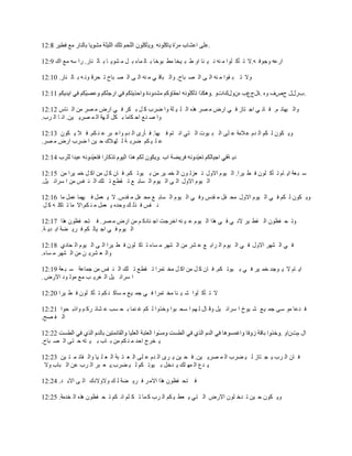 ‫.‬

‫حٍ٫ٗ ٚؿٛف ٗ.ال ط ؤو ٍٛح ِ ٕٗ ٔ ١ جخ حٚ ٣ ز ١وخ ِ٤ زٛهخ ر خٌ ّخء ر ً ِ ٘ٛ٠ خ ر خٌ ٕخٍ. ٍح ٓٗ ِ٪ حن 9:21‬

‫ٚال ط ز مٛح ِ ٕٗ حٌ ٝ حٌ ٜ زخف. ٚحٌ زخل ٟ ِ ٕٗ حٌ ٝ حٌ ٜ زخف ط لَل ٛٔ ٗ ر خٌ ٕخٍ. 01:21‬

                                                                          ‫.دٍيي فٙف ٖٚ .سيؽ٩د ْٖٚينحصٚ .‬

‫ٚحٌ زٙخث ُ. ف خٔ ٟ حؿ ظخُ ف ٟ حٍٝ ِ َٜ ٌٖ٘ حٌ ٍ ١ ٍش ٚح َٟد و ً ر ىَ ف ٟ حٍٝ ِ َٜ ِٓ حٌ ٕخّ 21:21‬
‫ٚح ٛ ٕ٪ حك ىخِخ ر ىً آٌ ٙش حٌ ّ َٜ٠ ١ٓ. حٔ خ حٌ َد.‬

‫ٚ٠ ىْٛ ٌ ىُ حٌ يَ ٫ الِش ٫ ٍٝ حٌ ز ١ٛص حٌ ظٟ حٔ ظُ ف ١ٙخ. ف ؤٍٜ حٌ يَ ٚح٫ زَ ٫ ٕ ىُ. ف ال ٠ ىْٛ 31:21‬
‫٫ ٍ ١ ىُ َٟر ش ٌ ٍٙ الن ك ١ٓ ح َٟد حٍٝ ِ َٜ.‬

                                                                               ‫ى٠ ش‬

‫ٓ ز ٬ش ح٠ خَ ط ؤو ٍْٛ ف ٤ ١َح. حٌ ١َٛ حالٚي ط ٬ٌِ ْٛ حٌ وّ ١َ ِٓ ر ١ٛط ىُ. ف خْ و ً ِٓ حو ً هّ ١َح ِٓ 51:21‬
‫حٌ ١َٛ حالٚي حٌ ٝ حٌ ١َٛ حٌ ٔخر ٪ ط م٤٪ ط ٍه حٌ ٕ فْ ِٓ ح َٓحث ١ً.‬

‫ٚ٠ ىْٛ ٌ ىُ ف ٟ حٌ ١َٛ حالٚي ِل فً ِ ميّ ٚف ٟ حٌ ١َٛ حٌ ٔخر ٪ ِل فً ِ ميّ. ال ٠ ٬ًّ ف ١ّٙخ ٫ًّ ِخ 61:21‬
 ‫ٔ فْ ف ٌٌ ه ٚكيٖ ٠ ٬ًّ ِ ٕ ىُ.حال ِخ ط خوٍ ٗ و ً‬

‫ٚط ل ف٨ْٛ حٌ ف٤ ١َ الٔ ٟ ف ٟ ٌ٘ح حٌ ١َٛ ٫ ١ ٕٗ حهَؿض حؿ ٕخىو ُ ِٓ حٍٝ ِ َٜ. ف ظل ف٨ْٛ ٌ٘ح 71:21‬
‫حٌ ١َٛ ف ٟ حؿ ١خٌ ىُ ف َ٠ ٠ش حر ي٠ ش.‬

‫ف ٟ حٌ َ٘ٙ حالٚي ف ٟ حٌ ١َٛ حٌ َحر ٪ ٫ َ٘ ِٓ حٌ َ٘ٙ ِ ٔخء ط خو ٍْٛ ف ٤ ١َح حٌ ٝ حٌ ١َٛ حٌ لخىٞ 81:21‬
‫ٚحٌ ٬ َ٘٠ ٓ ِٓ حٌ َ٘ٙ ِ ٔخء.‬

‫ح٠ خَ ال ٠ ٛؿي هّ ١َ ف ٟ ر ١ٛط ىُ. ف خْ و ً ِٓ حو ً ِو ظَّح ط م٤٪ ط ٍه حٌ ٕ فْ ِٓ ؿّخ٫ش ٓ ز ٬ش 91:21‬
‫ح َٓحث ١ً حٌ غَ٠ ذ ِ٪ ٌِٛ ٛى حالٍٝ .‬

‫ال ط ؤو ٍٛح ٗ ١ جخ ِو ظَّح ف ٟ ؿّ ١٪ ِ ٔخو ٕ ىُ ط ؤو ٍْٛ ف ٤ ١َح 02:21‬

‫ف ي٫خ ِٛ ٓٝ ؿّ ١٪ ٗ ١ٛم ح َٓحث ١ً ٚل خي ٌ ُٙ ح ٓل زٛح ٚهٌٚح ٌ ىُ غ ّٕخ ر ل ٔذ ٫ ٘خث َو ُ ٚحًر لٛح 12:21‬
‫حٌ ف ٜق.‬

                                                                                                     ‫حي َصْحٚ .‬
‫٠ وَؽ حكي ِ ٕ ىُ ِٓ ر خد ر ١ ظٗ ك ظٝ حٌ ٜ زخف.‬

‫ف خْ حٌ َد ٠ ـ ظخُ ٌ ١ ٠َد حٌ ّ َٜ٠ ١ٓ. ف ل ١ٓ ٠ َٜ حٌ يَ ٫ ٍٝ حٌ ٬ ظ زش حٌ ٬ ٍ ١خ ٚحٌ مخث ّ ظ ١ٓ 32:21‬
 ‫٠ ي٩ حٌ ّٙ ٍه ٠ يهً ر ١ٛط ىُ ٌ ١ ٠َد.٠ ٬ زَ حٌ َد ٫ٓ حٌ زخد ٚال‬

‫ف ظل ف٨ْٛ ٌ٘ح حالِ َ ف َ٠ ٠ش ٌ ه ٚالٚالىن حٌ ٝ حالر ي. 42:21‬

‫ٚ٠ ىْٛ ك ١ٓ ط يه ٍْٛ حالٍٝ حٌ ظٟ ٠ ٬٤ ١ ىُ حٌ َد و ّخ ط ى ٍُ حٔ ىُ ط ل ف٨ْٛ ٌٖ٘ حٌ ويِش. 52:21‬
 