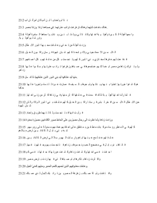‫ن ظخ حځ ًحكيس.ّ خ حر ن آىځ ٻ خڅ حڃَأط خڅ حد 2:32‬

                                                                                     ‫.‬

‫ڄخ حٿ ٔخڃَس أىٌٿ ش 4:32‬‫ًح ٓڄيخ أىٌٿ ش حٿ ټ ز َْس ًأىٌٿ ْ زش حه ظيخ ًٻ خن ظخ ٿ ِ ًًٿ يط خ ر ن ْن ًر نخص. ًح ٓڄخى‬
‫ًحًٍ ٗ ڀ ْڂ أىٌٿ ْ زش.‬

‫ًُن ض أىٌٿ ش ڃن ط ل ظِ ً٫ ٘ ٸض ڃل ز ْيخ ح ٌٍٗ حالر ٤خٽ 5:32‬

‫حٿ الر ٔ ْن حال ٓڄخن ـٌن ِ ًالس ً ٗل نخ ٻ ڀيڂ ٗ زخڅ ٗيٌس ٳ َ ٓخڅ ٍحٻ زٌڅ حٿ و ْپ. 6:32‬

‫ٳ يٳ ٬ض ٿ يڂ ٫ ٸَىخ ٿ ڄو ظخٍُ ر نِ ح ٌٍٗ ٻ ڀيڂ ًط نـ ٔض ر ټپ ڃن ٫ ٘ ٸ ظيڂ ر ټپ ح ٛ نخڃيڂ. 7:32‬

‫ًٿ ڂ ط ظَٹ ُن خىخ ڃن ڃ َٜ حّ ٠خ الن يڂ ٟخؿ ٬ٌىخ ٳ ِ ٛ زخىخ ًُٯِٯٌح ط َحث ذ ٫ٌٍط يخ ً ٓ ټ زٌح ٫ ڀ ْيخ 8:32‬
‫ُن خىڂ.‬

‫ٿ ٌٿ ٺ ٓپ 9:32‬                                          ‫.‬

‫ىڂ ٻ ٘ ٴٌح ٫ٌٍط يخ. حهًٌح ر ن ْيخ ًر نخط يخ ًًر لٌىخ ر خٿ ٔ ْٲ ٳ ٜخٍص ٫ زَس ٿ ڀ ن ٔخء ًحؿًَح ٫ ڀ ْيخ 01:32‬
‫ك ټڄخ‬

‫ٳ ڀڄخ ٍأص حه ظيخ أىٌٿ ْ زش ًٿ ٺ حٳ ٔيص ٳ ِ ٫ ٘ ٸيخ حٻ ؼَ ڃ نيخ ًٳ ِ ُن خىخ حٻ ؼَ ڃن ُن َ حه ظيخ. 11:32‬

‫كن حالر ٤خٽ حٿ الر ٔ ْن حٳ وَ ٿ زخّ ٳ َ ٓخن خ ٍحٻ ز ْن حٿ و ْپ ٻ ڀيڂ ٫ ٘ ٸض ر نِ ح ٌٍٗ حٿ ٌالس ًحٿ ٖ 21:32‬
‫ٗ زخڅ ٗيٌس‬

‫ٳ َأّ ض حن يخ ٷ ي ط نـ ٔض ًٿ ټ ڀ ظ ْيڄخ ٣َّ ٶ ًحكيس. 31:32‬



‫ٻ ڀيڂ ٳ ِ حٿ ڄ ن٨َ ٍإ ٓخء ڃَٻ زخص ڃ ن٤ ٸ ْن ر ڄ نخ٣ٶ ٫ ڀَ حك ٸخث يڂ ٫ڄخث ڄيڂ ڃ ٔيًٿ ش ٫ ڀَ ٍإً ٓيڂ. 51:32‬
‫ٗ زو ر نِ ر خر پ حٿ ټ ڀيحن ْ ْن حٍٝ ڃ ْ الىىڂ‬

‫٫ ٘ ٸ ظيڂ ٫ ني ٿ ڄق ٫ ْ ن ْيخ حّ خىڂ ًحٍ ٓ ڀض حٿ ْيڂ ٍ ٓ ال حٿ َ حٍٝ حٿ ټ ڀيحن ْ ْن. 61:32‬

‫ٳ خط خىخ ر نٌ ر خر پ ٳ ِ ڃ ٠ـ٪ حٿ لذ ًن ـ ٌٔىخ ر ِن خىڂ ٳ ظ نـ ٔض ر يڂ ًؿ ٴ ظيڂ ن ٴ ٔيخ. 71:32‬

‫ح ؿ ٴض ن ٴ ِٔ حه ظيخ.ًٻ ٘ ٴض ُن خىخ ًٻ ٘ ٴض ٫ٌٍط يخ ٳ ـ ٴ ظيخ ن ٴ ِٔ ٻ ڂ 81:32‬

‫ًحٻ ؼَص ُن خىخ ر ٌٻ َىخ حّ خځ ٛ زخىخ حٿ ظِ ٳ ْيخ ُن ض ر خٍٝ ڃ َٜ. 91:32‬

                                                                  ‫.‬

‫ًحٳ ظ ٸيص ًٍّ ڀش ٛ زخٹ ر ِٯِٯش حٿ ڄ َّٜ ْن ط َحث زٺ الؿ پ ػ يُ ٛ زخٹ 12:32‬
 