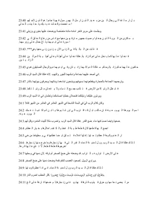 ‫ر پ حٍ ٓ ڀ ظڄخ حٿ َ ٍؿخٽ آط ْن ڃن ر ٬ ْي. حٿ ٌّ ن حٍ ٓپ حٿ ْيڂ ٍ ٌٓٽ ٳ يًٌح ؿخءًح. ىڂ حٿ ٌّ ن الؿ ڀيڂ 04:32‬
‫ح ٓ ظلڄڄض ًٻ ل ڀض ٫ ْ ن ْٺ ًط ل ڀ ْض ر خٿ ل ڀِ‬

                                                                                   ‫.‬

‫ر ٔ ټخٍٍ ڃن حٿ زَّ ش حٿ ٌّ ن ؿ ٬ ڀٌح ً ٌٛص ؿڄيٌٍ ڃ ظَٳ ي ْن ڃ٬يخ ڃ٪ حن خّ ڃن ٍ٫خ٩ حٿ و ڀٶ أط ِ 24:32‬
‫ح ٌٍٓس ٫ ڀَ حّ يّ يڄخ ًط خؽ ؿڄخٽ ٫ ڀَ ٍإً ٓيڄخ.‬

‫ٳ ٸ ڀض ٫ن حٿ زخٿ ْش ٳ ِ حٿ ِن َ حٓڅ ّ ِن ٌڅ ُن َ ڃ٬يخ ًىِ***. 34:32‬

‫ٳ يه ڀٌح ٫ ڀ ْيخ ٻ ڄخ ّ يهپ ٫ ڀَ حڃَأس ُحن ْش. ىټٌح ىه ڀٌح ٫ ڀَ أىٌٿ ش ً٫ ڀَ أىٌٿ ْ زش حٿ ڄَأط ْن 44:32‬
‫حٿ ِحن ْ ظ ْن.‬

                               ‫ك ټڄٌڅ ٫ ڀ ْيڄخ ك ټڂ ُحن ْش ًك ټڂ ٓ ٴخٻ ش حٿ يځ الن يڄخ ُحن ْ ظخڅ ًٳ ِ حّ يّ يڄخ ىځ.‬

                                                                               ‫.‬

                                                                                                     ‫.‬

‫ٳ خر ٤پ حٿ ًَّ ڀش ڃن حالٍٝ ٳ ظ ظؤىد ؿڄ ْ٪ حٿ ن ٔخء ًال ّ ٴ ٬ ڀن ڃ ؼپ ًٍّ ڀ ظ ټڄخ. 84:32‬




‫ح ٓڂ حٿ ٌْځ ىٌح حٿ ٌْځ ر ٬ ْ نو ٳ خڅ ڃ ڀٺ ر خر پ ٷ ي حٷ ظَد حٿ َ حًٍ ٗ ڀ ْڂ ىٌح ّ خ حر ن آىځ حٻ ظذ ٿ ن ٴ ٔٺ 2:42‬
‫حٿ ٌْځ ر ٬ ْ نو.‬

                                                                                                 ‫.‬

‫حؿڄ٪ حٿ ْيخ ٷ ٤ ٬يخ ٻ پ ٷ ٤ ٬ش ٣ ْ زش حٿ ٴوٌ ًحٿ ټ ظٲ. حڃًٖىخ ر و ْخٍ حٿ ٬٨خځ. 4:42‬

‫حٍ حٿ ٰ نڂ ًٻ ٌڃش حٿ ٬٨خځ ط ل ظيخ. اٯ ڀيخ حٯ الء ٳ ظ ٔ ڀٶ حّ ٠خ ٫٨خڃيخ ٳ ِ ً ٓ٤يخهٌ ڃن هِ 5:42‬

‫ٿ ٌٿ ٺ ىټٌح ٷ خٽ حٿ ٔ ْي حٿ َد. ًّ پ ٿ ڄيّ نش حٿ يڃخء حٿ ٸيٍ حٿ ظِ ٳ ْيخ ُن ـخٍىخ ًڃخ هَؽ ڃ نيخ ُن ـخٍىخ. 6:42‬
‫حهَؿٌىخ ٷ ٤ ٬ش ٷ ٤ ٬ش. ال ط ٸ٪ ٫ ڀ ْيخ ٷ َ٫ش.‬

                                                             ‫٫ ڀَ حالٍٝ ٿ ظٌحٍّ و ر خٿ ظَحد.‬

                                                            ‫.ٍٍحًُ حٽةٽ .‬

‫ٿ ٌٿ ٺ ىټٌح ٷ خٽ حٿ ٔ ْي حٿ َد ًّ پ ٿ ڄيّ نش حٿ يڃخء. حن ِ حن خ ح٫٨ڂ ٻ ٌڃ ظيخ. 9:42‬

                              ‫.ځح٥٩ٽح ٵٍفصٽً حٽُدصص هٽدص ځفٽٽح ؽٝڅح .‬

‫ڃَ ٿ ْلڄَ ن لخ ٓيخ ًّ لَٵ ٳ ًٌْد ٷ ٌٍىخ ٳ ْيخ ًّ ٴ نَ ُن ـخٍىخ.ػ ڂ ٟ ٬يخ ٳ خٍٯش ٫ ڀَ حٿ ؾ 11:42‬
 