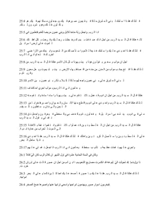 ‫ٳ ڀٌٿ ٺ ىخن ٌح ح ٓ ڀڄٺ ٿ ز نِ حٿ ڄ َ٘ٵ ڃ ڀ ټخ ٳ ْ ٸ ْڄٌڅ ٛ َْىڂ ٳ ْٺ ًّ ـ ٬ ڀٌڅ ڃ ٔخٻ نيڂ ٳ ْٺ. ىڂ 4:52‬
‫ّ خٻ ڀٌڅ ٯ ڀ ظٺ ًىڂ ّ َ٘ر ٌڅ ٿ ز نٺ.‬

                                                              ‫حن خ حٿ َد.‬

‫الن و ىټٌح ٷ خٽ حٿ ٔ ْي حٿ َد. ڃن حؿپ حن ٺ ٛ ٴ ٸض ر ْيّ ٺ ًه ز٤ض ر َؿ ڀ ْٺ ًٳ َكض ر ټپ حىخن ظٺ 6:52‬
‫ٿ ڀڄٌص ٫ ڀَ حٍٝ ح َٓحث ْپ‬

‫ٳ ڀٌٿ ٺ ىخن ٌح حڃي ّ يُ ٫ ڀ ْٺ ًح ٓ ڀڄٺ ٯ ن ْڄش ٿ الڃڂ ًح ٓ ظؤ ٛ ڀٺ ڃن حٿ ٘ ٬ٌد ًحر ْيٹ ڃن حالٍح ِٟ. 7:52‬
‫حهَر ٺ ٳ ظ ٬ ڀڂ حن ِ حن خ حٿ َد‬

‫حؿپ حڅ ڃٌآد ً ٓ ٬ َْ ّ ٸٌٿ ٌڅ ىًٌح ر ْض ّ يًٌح ڃ ؼپ ٻ پ حالڃ ڂ. ىټٌح ٷ خٽ حٿ ٔ ْي حٿ َد. ڃن 8:52‬

‫ٿ ٌٿ ٺ ىخن ٌح حٳ ظق ؿخن ذ ڃٌآد ڃن حٿ ڄيڅ. ڃن ڃين و ڃن حٷ ٜخىخ ر يخء حالٍٝ ر ْض ر ٘ ْڄٌص ًر ٬پ ڃ٬ٌڅ 9:52‬
‫ًٷ َّ ظخّ ڂ‬

‫ٿ ز نِ حٿ ڄ َ٘ٵ ٫ ڀَ ر نِ ٫ڄٌڅ ًحؿ ٬ ڀيڂ ڃ ڀ ټخ ٿ ټ ْ ال ّ ٌٻ َ ر نٌ ٫ڄٌڅ ر ْن حالڃ ڂ. 01:52‬

‫ّ ٬ ڀڄٌڅ حن ِ حن خ حٿ َدًر ڄٌآد حؿَُ حك ټخڃخ ٱ 11:52‬

‫ىټٌح ٷ خٽ حٿ ٔ ْي حٿ َد. ڃن حؿپ حڅ حىًځ ٷ ي ٫ڄپ ر خالن ظ ٸخځ ٫ ڀَ ر ْض ّ يًٌح ًح ٓخء ح ٓخءس ًحن ظ ٸڂ ڃ نو 21:52‬

‫ٿ ٌٿ ٺ ىټٌح ٷ خٽ حٿ ٔ ْي حٿ َد ًحڃي ّ يُ ٫ ڀَ حىًځ ًحٷ ٤٪ ڃ نيخ حالن ٔخڅ ًحٿ ل ٌْحڅ ًح ٛ َْىخ هَحر خ ڃن 31:52‬
‫حٿ ظ ْڄن ًحٿ َ ىىحڅ ّ ٔ ٸ٤ٌڅ ر خٿ ٔ ْٲ.‬

‫ڃ ظِ ٳ ِ حىًځ ر ْي ٗ ٬ زِ ح َٓحث ْپ ٳ ْ ٴ ٬ ڀٌڅ ر خىًځ ٻ ٰ ٠ زِ ًٻ ٔو٤ِ ٳ ْ ٬َٳ ٌڅ ًحؿ ٬پ ن ٶ 41:52‬
‫ن ٸڄ ظِ ّ ٸٌٽ حٿ ٔ ْي حٿ َد‬

‫ىټٌح ٷ خٽ حٿ ٔ ْي حٿ َد. ڃن حؿپ حڅ حٿ ٴ ڀ ٔ٤ ْ ن ْ ْن ٷ ي ٫ڄ ڀٌح ر خالن ظ ٸخځ ًحن ظ ٸڄٌح ن ٸڄش ر خالىخن ش 51:52‬
‫حٿ َ حٿ ڄٌص ٿ ڀوَحد ڃن ٫يحًس حر يّ ش.‬

‫٫ ڀَ حٿ ٴ ڀ ٔ٤ ْ ن ْ ْن ًح ٓ ظؤ ٛپ حٿ ټَّ ظ ْ ْن ًحى ڀٺ ٳ ڀٌٿ ٺ ىټٌح ٷ خٽ حٿ ٔ ْي حٿ َد. ىخن ٌح حڃي ّ يُ 61:52‬
‫ر ٸ ْش ٓخكپ حٿ زلَ.‬

‫ًحؿَُ ٫ ڀ ْيڂ ن ٸڄخص ٫٨ ْڄش ر ظؤىّ ذ ٓو٢ ٳ ْ ٬ ڀڄٌڅ حن ِ حن خ حٿ َد حً حؿ ٬پ ن ٸڄ ظِ ٫ ڀ ْيڂ 71:52‬



‫ّ خ حر ن آىځ ڃن حؿپ حڅ ٌٍٛ ٷ خٿ ض ٫ ڀَ حًٍٕ 2:62‬                                                   ‫ًح ةٽصځح .‬
‫هَر ض.‬

‫ٿ ٌٿ ٺ ىټٌح ٷ خٽ حٿ ٔ ْي حٿ َد. ىخن ٌح ٫ ڀ ْٺ ّ خ ٌٍٛ ٳ ؤ ٛ ٬ي ٫ ڀ ْٺ حڃڄخ ٻ ؼ َْس ٻ ڄخ ّ ٬ ڀِ حٿ زلَ 3:62‬
‫حڃٌحؿو.‬

                                                                                  ‫.‬
 