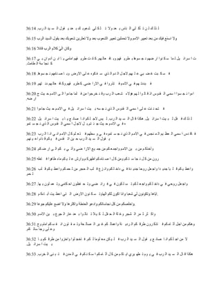 ‫ٿ ٌٿ ٺ ٿ ن ط ؤٻ ڀِ حٿ نخّ ر ٬ي ًال ط ؼ ټ ڀِ ٗ ٬ٌر ٺ ر ٬ي ّ ٸٌٽ حٿ ٔ ْي حٿ َد. 41:63‬




‫ص ح َٓحث ْپ ٿ ڄخ ٓ ټ نٌح حٍ ٟيڂ ن ـ ٌٔىخ ر ٤َّ ٸيڂ ًر خٳ ٬خٿ يڂ. ٻ خن ض ٣َّ ٸيڂ حڃخڃِ ّ خ حر ن آىځ حڅ ر ِ 71:63‬
‫ٻ نـخ ٓش حٿ ٤خڃغ.‬

‫ٳ ٔ ټ زض ٯ ٠ زِ ٫ ڀ ْيڂ الؿ پ حٿ يځ حٿ ٌُ ٓ ٴ ټٌه ٫ ڀَ حالٍٝ ًر خ ٛ نخڃيڂ ن ـ ٌٔىخ. 81:63‬

‫ٳ زيىط يڂ ٳ ِ حالڃ ڂ ٳ ظًٌٍح ٳ ِ حالٍح ِٟ. ٻ ٤َّ ٸيڂ ًٻ خٳ ٬خٿ يڂ ىن ظيڂ. 91:63‬

‫حءًح ن ـ ٌٔح ح ٓڄِ حٿ ٸيًّ حً ٷ خٿ ٌح ٿ يڂ ىئالء ٗ ٬ذ حٿ َد ًٷ ي هَؿٌح ڃن ٳ ڀڄخ ؿخءًح حٿ َ حالڃ ڂ ك ْغ ؽ 02:63‬
‫حٍ ٟو.‬

‫ٳ ظل ن نض ٫ ڀَ ح ٓڄِ حٿ ٸيًّ حٿ ٌُ ن ـ ٔو ر ْض ح َٓحث ْپ ٳ ِ حالڃ ڂ ك ْغ ؿخءًح 12:63‬

‫ٿ ٌٿ ٺ ٳ ٸپ ٿ ز ْض ح َٓحث ْپ. ىټٌح ٷ خٽ حٿ ٔ ْي حٿ َد. ٿ ْْ الؿ ڀ ټڂ حن خ ٛخن ٪ ّ خ ر ْض ح َٓحث ْپ 22:63‬
‫ه ٳ ِ حالڃ ڂ ك ْغ ؿ ج ظڂ.ر پ الؿ پ ح ٓڄِ حٿ ٸيًّ حٿ ٌُ ن ـ ٔ ظڄٌ‬

‫ٳ خٷ يّ ح ٓڄِ حٿ ٬٨ ْڂ حٿ ڄ نـْ ٳ ِ حالڃ ڂ حٿ ٌُ ن ـ ٔ ظڄٌه ٳ ِ ً ٓ٤يڂ ٳ ظ ٬ ڀڂ ٻ پ حالڃ ڂ حن ِ حن خ حٿ َد 32:63‬
‫ّ ٸٌٽ حٿ ٔ ْي حٿ َد ك ْن حط ٸيّ ٳ ْ ټڂ ٷ يحځ ح٫ ْ نيڂ.‬

‫ًآهٌٻ ڂ ڃن ر ْن حالڃ ڂ ًحؿڄ ٬ ټڂ ڃن ؿڄ ْ٪ حالٍح ِٟ ًآط ِ ر ټڂ حٿ َ حٍ ٟ ټڂ. 42:63‬

‫ًٍڅ ڃن ٻ پ ن ـخ ٓ ظ ټڂ ًڃن ٻ پ ح ٛ نخڃ ټڂ ح٣يَٻ ڂ.ًحٍٕ ٫ ڀ ْ ټڂ ڃخء ٣خىَح ٳ ظ٤و 52:63‬

‫ًح٫٤ ْ ټڂ ٷ ڀ زخ ؿيّ يح ًحؿ ٬پ ًٍكخ ؿيّ يس ٳ ِ ىحه ڀ ټڂ ًحن ِ٩ ٷ ڀذ حٿ لـَ ڃن ٿ لڄ ټڂ ًح٫٤ ْ ټڂ ٷ ڀذ 62:63‬
‫ٿ لڂ.‬

‫ًحؿ ٬پ ًٍكِ ٳ ِ ىحه ڀ ټڂ ًحؿ ٬ ڀ ټڂ ط ٔ ڀ ټٌڅ ٳ ِ ٳ َحث ٠ِ ًط ل ٴ٨ٌڅ حك ټخڃِ ًط ٬ڄ ڀٌڅ ر يخ. 72:63‬

‫ًط ٔ ټ نٌڅ حالٍٝ حٿ ظِ ح٫٤ ْض آر خءٻ ڂ 82:63‬                                            ‫.‬

                                                                       ‫.‬

‫ًحٻ ؼَ ػ ڄَ حٿ ٘ـَ ًٯ ڀش حٿ ل ٸپ ٿ ټ ْ ال ط نخٿ ٌح ر ٬ي ٫خٍ حٿ ـٌ٩ ر ْن حالڃ ڂ. 03:63‬

‫ًىټڂ ڃن حؿپ آػ خڃ ټڂ ٳ ظٌٻ ًَڅ ٣َٷ ټڂ حٿ َىّ جش ًح٫ڄخٿ ټڂ ٯ َْ حٿ ٜخٿ لش ًط ڄ ٸ ظٌڅ حن ٴ ٔ ټڂ حڃخځ ًؽ 13:63‬
‫ً٫ ڀَ ٍؿخ ٓخط ټڂ.‬

‫ال ڃن حؿ ڀ ټڂ حن خ ٛخن ٪ ّ ٸٌٽ حٿ ٔ ْي حٿ َد ٳ ڀ ْ ټن ڃ٬ ڀٌڃخ ٿ ټڂ. ٳ خهـ ڀٌح ًحهًِح ڃن ٣َٷ ټڂ ّ خ 23:63‬
‫ر ْض ح َٓحث ْپ.‬

‫ىټٌح ٷ خٽ حٿ ٔ ْي حٿ َد ٳ ِ ّ ٌځ ط ٤ي َُْ حّ خٻ ڂ ڃن ٻ پ آػ خڃ ټڂ ح ٓ ټ ن ټڂ ٳ ِ حٿ ڄيڅ ٳ ظ ز نَ حٿ وَد. 33:63‬
 