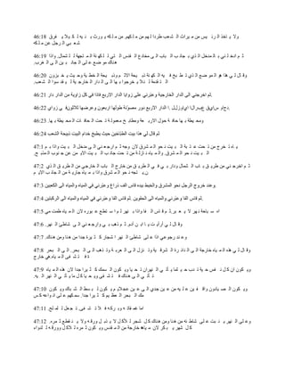 ‫ًال ّ خهٌ حٿ َث ْْ ڃن ڃ َْحع حٿ ٘ ٬ذ ٣َىح ٿ يڂ ڃن ڃ ڀ ټيڂ. ڃن ڃ ڀ ټو ّ ٌٍع ر ن ْو ٿ ټ ْ ال ّ ٴَٵ 81:64‬
‫ٗ ٬ زِ حٿ َؿپ ٫ن ڃ ڀ ټو‬

‫ػ ڂ حىه ڀ نِ ر خٿ ڄيهپ حٿ ٌُ ر ـخن ذ حٿ زخد حٿ َ ڃوخى٩ حٿ ٸيّ حٿ ظِ ٿ ڀ ټي نش حٿ ڄ ظـيش ٿ ڀ ٘ڄخٽ. ًحًح 91:64‬
‫ى نخٹ ڃٌ ٟ٪ ٫ ڀَ حٿ ـخن ز ْن حٿ َ حٿ َٰد.‬

‫ًٷ خٽ ٿ ِ ىٌح ىٌ حٿ ڄٌ ٟ٪ حٿ ٌُ ط ٤ زن ٳ ْو حٿ ټي نش ًر ْلش حالػ ڂ ًًر ْلش حٿ و٤ ْش ًك ْغ ّ و زًِڅ 02:64‬
‫حٿ ظ ٸيڃش ٿ ج ال ّ وَؿٌح ر يخ حٿ َ حٿ يحٍ حٿ وخٍؿ ْش ٿ ْ ٸي ٌٓح حٿ ٘ ٬ذ.‬

                                                                                           ‫.‬

‫ٳ ِ ًُحُ 22:64‬                                                       ‫.ىفحً ّحُٵ ٩دٍحٽح حُحًُٽٽ .‬

‫ًڃل ْ٤ش ر يخ كخٳ ش كٌٽ حالٍر ٬ش ًڃ٤خر ن ڃ٬ڄٌٿ ش ط لض حٿ لخٳ خص حٿ ڄل ْ٤ش ر يخ. 32:64‬



‫ّ خه ط وَؽ ڃن ط لض ٫ ظ زش حٿ ز ْض ن لٌ حٿ ڄ َ٘ٵ الڅ ًؿو ػ ڂ حٍؿ ٬ نِ حٿ َ ڃيهپ حٿ ز ْض ًحًح ر ڂ 1:74‬
‫حٿ ز ْض ن لٌ حٿ ڄ َ٘ٵ. ًحٿ ڄ ْخه ن خُٿ ش ڃن ط لض ؿخن ذ حٿ ز ْض حالّ ڄن ٫ن ؿ نٌد حٿ ڄٌر ق.‬

‫ػ ڂ حهَؿ نِ ڃن ٣َّ ٶ ر خد حٿ ٘ڄخٽ ًىحٍ ر ِ ٳ ِ حٿ ٤َّ ٶ ڃن هخٍؽ حٿ زخد حٿ وخٍؿِ ڃن حٿ ٤َّ ٶ حٿ ٌُ 2:74‬
‫څ.ّ ظـو ن لٌ حٿ ڄ َ٘ٵ ًحًح ر ڄ ْخه ؿخٍّ ش ڃن حٿ ـخن ذ حالّ ڂ‬

                                                                                               ‫.‬

                                                                                      ‫.‬

‫حه ٓ زخكش ن يَ ال ّ ٬ زَ.ػ ڂ ٷ خّ حٿ ٴخ ًحًح ر نيَ ٿ ڂ ح ٓ ظ٤٪ ٫ زٌٍه الڅ حٿ ڄ ْخه ٣ڄض ڃِ 5:74‬

‫ًٷ خٽ ٿ ِ أٍأّ ض ّ خ حر ن آىځ. ػ ڂ ًىذ ر ِ ًحٍؿ ٬ نِ حٿ َ ٗخ٣ت حٿ نيَ. 6:74‬

‫ً٫ ني ٍؿٌ٫ِ حًح ٫ ڀَ ٗخ٣ت حٿ نيَ ح ٗـخٍ ٻ ؼ َْس ؿيح ڃن ى نخ ًڃن ى نخٹ. 7:74‬

‫ًٷ خٽ ٿ ِ ىٌه حٿ ڄ ْخه هخٍؿش حٿ َ حٿ يحث َس حٿ َ٘ٷ ْش ًط نِٽ حٿ َ حٿ ٬َر ش ًط ٌىذ حٿ َ حٿ زلَ. حٿ َ حٿ زلَ 8:74‬
‫س ٳ ظ ٘ ٴَ حٿ ڄ ْخه.ىِ هخٍؽ‬

‫ًّ ټٌڅ حڅ ٻ پ ن ٴْ ك ْش ط يد ك ْ ؼڄخ ّ ؤط ِ حٿ نيَحڅ ط ل ْخ ًّ ټٌڅ حٿ ٔڄٺ ٻ ؼ َْح ؿيح الڅ ىٌه حٿ ڄ ْخه 9:74‬
‫ط ؤط ِ حٿ َ ى نخٹ ٳ ظ ٘ ٴَ ًّ ل ْخ ٻ پ ڃخ ّ ؤط ِ حٿ نيَ حٿ ْو.‬

‫ًّ ټٌڅ حٿ ٜ ْخىًڅ ًحٷ ٴ ْن ٫ ڀ ْو ڃن ٫ ْن ؿيُ حٿ َ ٫ ْن ٫ـ الّ ڂ ّ ټٌڅ ٿ ز ٔ٢ حٿ ٘ زخٹ ًّ ټٌڅ 01:74‬
‫ڃٺ حٿ زلَ حٿ ٬٨ ْڂ ٻ ؼ َْح ؿيح. ٓڄ ټيڂ ٫ ڀَ حن ٌح٫و ٻ ْ‬

‫حڃخ ٯڄ ٸخط و ًر َٻ و ٳ ال ط ٘ ٴَ. ط ـ ٬پ ٿ ڀڄ ڀق. 11:74‬

‫ً٫ ڀَ حٿ نيَ ّ ن زض ٫ ڀَ ٗخ٣ جو ڃن ى نخ ًڃن ى نخٹ ٻ پ ٗـَ ٿ ٖٻ پ ال ّ ٌر پ ًٍٷ و ًال ّ ن ٸ٤٪ ػ ڄَه. 21:74‬
‫ٻ پ ٗيَ ّ ز ټَ الڅ ڃ و هخٍؿش ڃن حٿ ڄ ٸيّ ًّ ټٌڅ ػ ڄَه ٿ الٻ پ ًًٍٷ و ٿ ڀيًحء‬
                                                      ‫ْخى‬
 