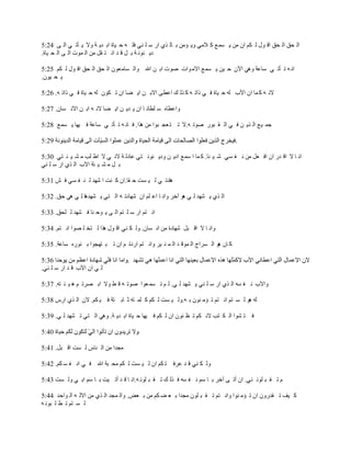 ‫حْ لى حْ لى حي ١ِ ْ ُٕ ح٘ ٖٙ ٦ ٔٗؽ َ الٖ٥ ٠٦ ئٖٙ ر خْ ٌ٤ حٍ ٓ ٓ ٛ٥ نٓ ٝ ك ٧خس حر ي٦ ش ٠ال ٦ ؤط ٥ حْ ٣ 42:5‬
‫ى٦ ٛ١ٚ ش ر ّ ي ي حٚ ظ ًّ ٖٙ حْ ٗ١ص حْ ٣ حْ ل ٧خس.‬

‫حٚ ٝ ط ؤط ٥ ٓخؾش ٠ٞ٥ ح٨٘ ك ٧ٙ ٦ ٔٗؽ حالٖ ١حص ٛ١ص حر ٙ حهلل ٠حْ ٔخٖؿ١٘ حْ لى حْ لى حي ١ِ ْ ُٕ 52:5‬
‫٦ ل ٧١٘.‬

‫الٚ ٝ َ ٗخ ح٘ ح٨د ْٝ ك ٧خس ن ٥ ًحط ٝ َ ٌْ ٍ حؾط٣ حالر ٙ ح٦ ٠خ ح٘ ط ُ١٘ ْٝ ك ٧خس ن ٥ ًحط ٝ. 62:5‬

‫٠حؾطخٜ ٓ ٓطخٚ خ ح٘ ٦ ي٦ ٙ ح٦ ٠خ الٚ ٝ حر ٙ حالٚ ٔخ٘. 72:5‬

‫ؿٗ ٧ؽ حْ ٌ٦ ٙ ن ٥ حْ ً ز١ٍ ٛ١ط ٝ.ال ط ظ ؿـ ز١ح ٖٙ ٌٞح. ن خٚ ٝ ط ؤط ٥ ٓخؾش ن ٧ٟخ ٦ ٔٗؽ 82:5‬

                                                                                  ‫.‬

‫حٚ خ ال حي يٍ ح٘ حن ؿّ ٖٙ ٚ ه ٔ٥ ٗ ٧ جخ. َ ٗخ ح ٓٗؽ حى٦ ٙ ٠ى٦ ٛ١ٚ ظ٥ ؾخىْ ش الٚ ٥ ال حط ٓذ ٖ ٘ ٧ ج ظ٥ 03:5‬
‫ر ّ ٖ ٘ ٧ جش ح٨د حْ ٌ٤ حٍ ٓ ٓ ٛ٥‬

‫ٞخىط ٥ ْ ٧ ٔض ك ًخ.ح٘ َ ٛض ح ٟٗي ْ ٛ ه ٔ٥ ن ٖ 13:5‬

‫حْ ٌ٤ ٦ ٟ٘ي ْ ٥ ٞ١ آهَ ٠حٚ خ حؾ ٕٓ ح٘ ٟٗخىط ٝ حْ ظ٥ ٦ ٟ٘يٞخ ْ ٥ ٞ٥ كى. 23:5‬

‫حٚ ظٕ حٍ ٓ ٓ ظٕ حْ ٣ ٦ ١ك ٛخ ن ٟ٘ي ْ ٓلى. 33:5‬

‫٠حٚ خ ال حي زّ ٟٗخىس ٖٙ حٚ ٔخ٘. ٠ْ ُ ٛ٥ حي ١ِ ٌٞح ْ ظو ٓ ٜ١ح حٚ ظٕ. 43:5‬

‫َ خ٘ ٞ١ حْ َٔحؽ حْ ٗ١ي ي حْ ٗ ٛ ٧َ ٠حٚ ظٕ حٍىط ٕ ح٘ ط ز ظٟـ١ح ر ٛ١ٍٜ ٓخؾش. 53:5‬

‫63:5‬
‫ْ ٥ ح٘ ح٨د ي ي حٍ ٓ ٓ ٛ٥.‬

‫٠ح٨د ٚ ه ٔٝ حْ ٌ٤ حٍ ٓ ٓ ٛ٥ ٦ ٟ٘ي ْ ٥. ْ ٕ ط ٔٗ ؿ١ح ٛ١ط ٝ ي ط ٠ال حر َٜط ٕ ٞ ٧ ج ظٝ. 73:5‬

‫ْٝ ٞ١ ْ ٔ ظٕ حٚ ظٕ ط ئٖ ٛ١٘ ر ٝ.٠ْ ٧ ٔض ْ ُٕ َ ٓٗ ظٝ ػ خر ظش ن ٧ ُٕ. ال٘ حْ ٌ٤ حٍّ 83:5‬

‫ن ظ ٘١ح حْ ُ ظذ الٚ ُٕ ط ػ ٛ١٘ ح٘ ْ ُٕ ن ٧ٟخ ك ٧خس حر ي٦ ش. ٠ٞ٥ حْ ظ٥ ط ٟ٘ي ْ ٥. 93:5‬



‫ٖـيح ٖٙ حْ ٛخّ ْ ٔض حي زّ. 14:5‬

‫٠ْ ُ ٛ٥ ي ي ؾَن ظ ُٕ ح٘ ْ ٧ ٔض ْ ُٕ ٖل زش حهلل ن ٥ حٚ ه ٔ ُٕ. 24:5‬

‫ٔ ط ً ز ٓ١ٚ ٛ٥. ح٘ أط ٣ آهَ ر خ ٕٓ ٚ ه ٔٝ ن ٌْ ٍ ط ً ز ٓ١ٚ ٝ.حٚ خ ي ي أط ٧ض ر خ ٕٓ حر ٥ ٠ْ ٔض 34:5‬

‫َ ٧م ط ًيٍ٠٘ ح٘ ط ئٖ ٛ١ح ٠حٚ ظٕ ط ً ز ٓ١٘ ٖـيح ر ؿ ٠ ُٕ ٖٙ ر ؿٞ. ٠حْ ٗـي حْ ٌ٤ ٖٙ حالْ ٝ حْ ١حكي 44:5‬
‫ْ ٔ ظٕ ط ط ٓ ز١ٚ ٝ‬
 