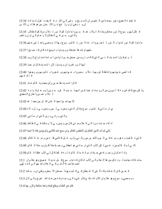 ‫ن خؿخر ٝ حْ ـٗؽ ٚ لٙ ٓٗ ؿ ٛخ ٖٙ حْ ٛخٖ١ّ ح٘ حْ ٗ ٔ ٧ق ٦ ز ً٣ حْ ٣ حالر ي. ن ُ ٧م ط ً١ِ حٚ ض حٚ ٝ 43:21‬
‫ح٘.٦ ٛ ز ك٥ ح٘ ٦ َط هؽ حر ٙ حالٚ ٔخ٘. ٖٙ ٞ١ ٌٞح حر ٙ حالٚ ْ‬

‫ن ًخِ ْ ٟٕ ٦ ٔ١ؼ حْ ٛ١ٍ ٖؿ ُٕ ُٖخٚ خ ي ٓ ٧ ال ر ؿي. ن ٔ ٧َ٠ح ٖخ ىحٔ ْ ُٕ حْ ٛ١ٍ ْ ج ال ٦ يٍَ ُٕ حْ ػ الٔ. 53:21‬
‫٠حْ ٌ٤ ٦ ٔ ٧َ ن ٥ حْ ػ الٔ ال ٦ ؿ ٕٓ حْ ٣ ح٦ ٙ ٦ ٌٞذ.‬

‫ٖخ ىحٔ ْ ُٕ حْ ٛ١ٍ آٖ ٛ١ح ر خْ ٛ١ٍ ْ ظ ٜ ٧َ٠ح حر ٛخء حْ ٛ١ٍ. ط ُ ٕٓ ٦ ٔ١ؼ ر ٌٟح ػ ٕ ٖ ٠٣ ٠حه ظ ه٣ ؾ ٟٕٛ 63:21‬

‫ٖخٖٟٕ آ٦ خص ٌٞح ؾيىٞخ ْ ٕ ٦ ئٖ ٛ١ح ر ٝ.٠ٖؽ حٚ ٝ َ خ٘ ي ي ٛ ٛؽ ح 73:21‬

‫ْ ٧ ظٕ ي ١ِ ح ٗ ؿ ٧خء حْ ٛ ز٥ حْ ٌ٤ ي خْ ٝ ٦ خ ٍد ٖٙ ٛيو ه زَٚ خ ٠ْ ٗٙ ح ٓ ظ ؿ ٓ ٛض ًٍحؼ حْ َد. 83:21‬

‫ْ ٌٟح ْ ٕ ٦ ًيٍ٠ح ح٘ ٦ ئٖ ٛ١ح. ال٘ ح ٗ ؿ ٧خء ي خِ ح٦ ٠خ. 93:21‬

‫ي ي أؾٗ٣ ؾ ٧١ٚ ٟٕ ٠حق ٓع ي ٓ١ر ٟٕ ْ ج ال ٦ ز َٜ٠ح ر ؿ ٧١ٚ ٟٕ ٠٦ ٘ ؿَ٠ح ر ً ٓ١ر ٟٕ ٠٦ َؿ ؿ١ح 04:21‬
‫ن خ ٗ ه ٧ٟٕ.‬

‫ي خِ ح ٗ ؿ ٧خء ٌٞح ك ٧ٙ ٍأ٢ ٖـيٜ ٠ط ُ ٕٓ ؾ ٛٝ. 14:21‬

‫٠ْ ُٙ ٖؽ ًْ ٍ آٖٙ ر ٝ َ ؼ ٧َ٠٘ ٖٙ حْ َإ ٓخء ح٦ ٠خ ق ٧َ حٚ ٟٕ ْ ٔ زذ حْ هَ٦ ٔ ٧ ٧ٙ ْ ٕ ٦ ؿ ظَن ١ح ر ٝ 24:21‬
‫ْ ج ال ٦ ٜ ٧َ٠ح هخٍؽ حْ ٗـٗؽ.‬

‫الٚ ٟٕ حك ز١ح ٖـي حْ ٛخّ حَ ؼَ ٖٙ ٖـي ح هلل 34:21‬

‫٤ حٍ ٓ ٓ ٛ٥.ن ٛخى٢ ٦ ٔ١ؼ ٠ي خِ. حْ ٌ٤ ٦ ئٖٙ ر ٥ ْ ٧ْ ٦ ئٖٙ ر ٥ ر ّ ر خْ ٌ 44:21‬

‫٠حْ ٌ٤ ٦ َحٚ ٥ ٦ َ٢ حْ ٌ٤ حٍ ٓ ٓ ٛ٥. 54:21‬

‫حٚ خ ي ي ؿ جض ٚ ١ٍح حْ ٣ حْ ؿخْ ٕ ك ظ٣ َ ّ ٖٙ ٦ ئٖٙ ر ٥ ال ٦ ٗ ُغ ن ٥ حْ ػ ٓٗش. 64:21‬

                                                                                     ‫.‬

‫حْ ٌ٤ ط ُ ٓٗض ر ٝ ٞ١ ٦ ي٦ ٛٝ ن ٥ حْ ٧١ٔ حاله ٧َ.ٖٙ ًٍْ ٛ٥ ٠ْ ٕ ٦ ً زّ َ الٖ٥ نٓ ٝ ٖٙ ٦ ي٦ ٛٝ. حْ ُ الٔ 84:21‬

‫الٚ ٥ ْ ٕ حط ُ ٕٓ ٖٙ ٚ ه ٔ٥ ْ ُٙ ح٨د حْ ٌ٤ حٍ ٓ ٓ ٛ٥ ٞ١ حؾطخٚ ٥ ٠ ٛ ٧ش ٖخًح حي ١ِ ٠ر ٗخًح حط ُ ٕٓ. 94:21‬

‫٠حٚ خ حؾ ٕٓ ح٘ ٠ ٛ ٧ ظٝ ٞ٥ ك ٧خس حر ي٦ ش. ن ٗخ حط ُ ٕٓ حٚ خ ر ٝ ن ُٗخ ي خِ ْ ٥ ح٨د ٌُٞح حط ُ ٕٓ 05:21‬

‫ٓخؾ ظٝ ي ي ؿخءص ْ ٧ ٛ ظ ًّ ٖٙ ٌٞح حْ ؿخْ ٕ حْ ٣ ح٨د حً َ خ٘ ي ي حٖخ ٦ ٔ١ؼ ي زّ ؾ ٧ي حْ ه ٜق ٠ٞ١ ؾخْ ٕ ح٘ 1:31‬
‫حكذ هخ ٛ ظٝ حْ ٌ٦ ٙ ن ٥ حْ ؿخْ ٕ حك زٟٕ حْ ٣ حْ ٗ ٛ ظٟ٣.‬

‫ن ل ٧ٙ َ خ٘ حْ ؿ ٘خء ٠ي ي أْ ً٣ حْ ٘ ٧طخ٘ ن ٥ ي ٓذ ٦ ٟ١ًح ٓٗ ؿخ٘ حال ٓوَ٦ ١ط٥ ح٘ ٦ ٔ ٓٗٝ. 2:31‬

‫ٜ ٦ ٗ ٠٥.٦ ٔ١ؼ ٠ٞ١ ؾخْ ٕ ح٘ ح٨د ي ي ىن ؽ َ ّ ٗ٥ء حْ ٣ ٦ ي٦ ٝ ٠حٚ ٝ ٖٙ ؾ ٛي حهلل هَؽ ٠حْ ٣ حْ ّ 3:31‬

                                                   ‫.‬
 