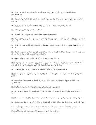 ‫ؽ ١ ٕ ئن ف ّٙٛا أ ٗ ٌ ُ ٠ مً اْ ٠ زؾوىٚا ِٓ فّ ١و اٌ ق جي ث ً ِٓ ر ٦ ٍ ١ُ اٌ فو٠ َ ١ ١ٓ 21:61‬
‫ٚاٌ ٖلٚل ١ ١ٓ‬

‫ٌٚ ّب عبء ٠ َٛ٣ اٌ ٝ ٔ ٛاؽٟ ل ١ ٖو٠ خ ف ١ ٍ جٌ ٍؤي ر الِ ١نٖ ل بئ ال ِٓ ٠ مٛي اٌ ٕبً أ ٟ أ ب اث ٓ 31:61‬
‫االٔ َبْ.‬

‫اهِ ١ب اٚ ٚاؽل ِٓ االٔ ج ١بء. ف مبٌ ٛا. ل َٛ ٠ ٛؽ ٕب اٌ ّ ٦ّلاْ. ٚآفوْٚ ا٠ ٍ ١ب. ٚآفوْٚ 41:61‬

‫ف مبي ٌ ُٙ ٚأ زُ ِٓ ر مٌٛ ْٛ أ ٟ أ ب. 51:61‬

‫ف بعبة ٍّ ٦بْ ث ٞوً ٚل بي أ ذ ٘ٛ اٌ ّ َ ١ؼ اث ٓ اهلل اٌ ؾٟ. 61:61‬

‫ف بعبة ٠ َٛ٣ ٚل بي ٌٗ ٝٛث ٝ ٌ ه ٠ ب ٍّ ٦بْ ث ٓ ٠ ٛٔ ب. اْ ٌ ؾّب ٚكِب ٌ ُ ٠ ٦ ٍٓ ٌ ه ٌ ىٓ اث ٟ اٌ نٞ ف ٟ 71:61‬
‫اٌ َّٛاد.‬

‫ً ٚ٥ ٍٝ ٘نٖ اٌ ٖقوح اث ٕٟ و ٕ ١ َ زٟ ٚاث ٛاة اٌ غؾ ١ُ ٌ ٓ ر مٜٛ ٚأ ب ال ٛي ٌ ه ا٠ ٚب أ ذ ث ٞو 81:61‬
‫٥ ٍ ١ٙب.‬

‫ٚأ٥ٞ ١ه ِ فبر ١ؼ ِ ٍ ىٛد اٌ َّٛاد. ف ىً ِب ر وث ٞٗ ٥ ٍٝ االهٗ ٠ ىْٛ ِوث ٛٝب ف ٟ اٌ َّٛاد. ٚو ً 91:61‬
‫ِب ر ؾٍ ٗ ٥ ٍٝ االهٗ ٠ ىْٛ ِؾ ٍٛال ف ٟ اٌ َّٛاد.‬

‫ؽ ١ ٕ ئن اٚ ٕٝ ر الِ ١نٖ اْ ال ٠ مٌٛ ٛا الؽ ل أ ٗ ٠ َٛ٣ اٌ ّ َ ١ؼ 02:61‬

‫ٌ ه اٌ ٛل ذ اث زلأ ٠ َٛ٣ ٠ ٢ٙو ٌ ز الِ ١نٖ أ ٗ ٠ ٕ ج غٟ اْ ٠ ن٘ت اٌ ٝ اٚه ّ ٍ ١ُ ٚ٠ زؤٌ ُ و ض ١وا ِٓ م 12:61‬
‫ِٓ اٌ ْ ١ٛؿ ٚهإ ٍبء اٌ ىٙ ٕخ ٚاٌ ى ز جخ ٚ٠ م زً ٚف ٟ اٌ ١َٛ اٌ ضبٌ ش ٠ مَٛ.‬

‫ف ؤفنٖ ث ٞوً اٌ ١ٗ ٚاث زلأ ٠ ٕ زٙوٖ ل بئ ال ؽب ّبن ٠ ب هة. ال ٠ ىْٛ ٌ ه ٘نا. 22:61‬

‫ِ٦ ضوح ٌ ٟ الٔ ه ال ر ٙ زُ ث ّب هلل ٌ ىٓ ث ّب ف بٌ ز فذ ٚل بي ٌ جٞوً ام٘ت ٥ ٕٟ ٠ ب ّ ١ٞبْ. أ ذ 32:61‬
‫ٌ ٍ ٕبً‬

‫ؽ ١ ٕ ئن ل بي ٠ َٛ٣ ٌ ز الِ ١نٖ اْ اهاك اؽل اْ ٠ ؤر ٟ ٚهائ ٟ ف ٍ ١ ٕ ىو ٔ ف َٗ ٚ٠ ؾًّ ٕ ٍ ١ جٗ 42:61‬
‫ٚ٠ ز ج ٦ ٕٟ.‬

                                       ‫.اٖكطٞ ٞيطا َْ ًٖفْ نيٖٞ َْٚ .‬

‫ف َٗ. اٚ ِبما ٠ ٦ٟٞ االٔ َبْ ف لاء ٥ٓ الٔ ٗ ِبما ٠ ٕ ز ف٤ االٔ َبْ ٌ ٛ هث ؼ اٌ ٦بٌ ُ وٍ ٗ ٚف َو ْ 62:61‬
‫ٔ ف َٗ.‬

‫ف بْ اث ٓ االٔ َبْ ٍٛف ٠ ؤر ٟ ف ٟ ِغل اث ١ٗ ِ٤ ِالئ ى زٗ ٚؽ ١ ٕ ئن ٠ غبىٞ و ً ٚاؽل ؽ َت ٥ٍّ ٗ. 72:61‬

‫اٌ ؾك ال ٛي ٌ ىُ اْ ِٓ اٌ م ١بَ ٙ ٕب ل ِٛب ال ٠ نٚل ْٛ اٌ ّٛد ؽ زٝ ٠ وٚا اث ٓ االٔ َبْ آر ١ب ف ٟ ِ ٍ ىٛر ٗ 82:61‬
                                                                               ‫٘‬

‫ٚ٠ ٦ مٛة ٚ٠ ٛؽ ٕب افبٖ ٚ ٕ ٦ل ث ُٙ اٌ ٝ ع جً ٥بي ِ ٕ فوك٠ ٓ.ٚث ٦ل ٍ زخ ا٠ بَ افن ٠ َٛ٣ ث ٞوً 1:71‬

                                                                        ‫.‬
 