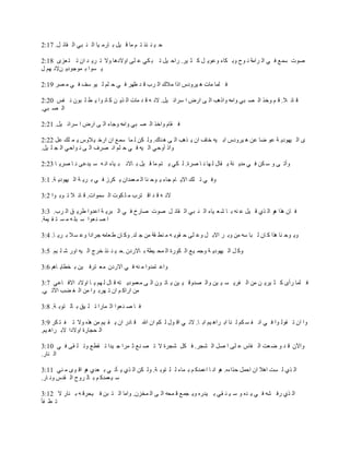 ‫ؽ ١ ٕ ئن ر ُ ِب ل ١ً ث بهِ ١ب اٌ ٕ جٟ اٌ مبئ ً. 71:2‬

‫ٕٛد ٍّ٤ ف ٟ اٌ واِخ ٔ ٛػ ٚث ىبء ٚ٥ٛ٠ ً و ض ١و. هاؽ ١ً ر ج ىٟ ٥ ٍٝ اٚالك٘ب ٚال ر و٠ ل اْ ر ز ٦يٜ 81:2‬
‫٠ َٛا ث ّٛعٛك٠ ٓالٔ ُٙ ي‬

‫ف ٍّب ِبد ٘ ١وٚكً اما ِالن اٌ وة ل ل ١ٙو ف ٟ ؽ ٍُ ٌ ١ٛ ٍف ف ٟ ِ ٖو 91:2‬

‫ل بئ ال. ل ُ ٚفن اٌ ٖ جٟ ٚاِٗ ٚام٘ت اٌ ٝ اهٗ ا ٍوائ ١ً. الٔ ٗ ل ل ِبد اٌ ن٠ ٓ و بٔ ٛا ٠ ٞ ٍ جْٛ ٔ فٌ 02:2‬
‫اٌ ٖ جٟ.‬

‫ف مبَ ٚافن اٌ ٖ جٟ ٚاِٗ ٚعبء اٌ ٝ اهٗ ا ٍوائ ١ً. 12:2‬

‫ٜ اٌ ١ٙٛك٠ خ ٥ٛ ٙب ٥ٓ ٘ ١وٚكً اث ١ٗ فبف اْ ٠ ن٘ت اٌ ٝ ٘ ٕبن. ٌٚ ىٓ ٌ ّب ٍّ٤ اْ اهف ١ الًٚ ٠ ّ ٍه ٥ً 22:2‬
‫ٚام أٚؽٟ اٌ ١ٗ ف ٟ ؽ ٍُ أ ٖوف اٌ ٝ ٔ ٛاؽٟ اٌ غ ٍ ١ً.‬

‫ٚأر ٝ ٚ ٍ ىٓ ف ٟ ِل٠ ٕخ ٠ مبي ٌ ٙب ٔ ب ٕوح. ٌ ىٟ ٠ زُ ِب ل ١ً ث بالٔ ج ١بء أ ٗ ٍ ١ل٥ٝ ٔ ب ٕو٠ ب 32:2‬

‫ٚف ٟ ر ٍه اال٠ بَ عبء ٠ ٛؽ ٕب اٌ ّ ٦ّلاْ ٠ ىوى ف ٟ ث و٠ خ اٌ ١ٙٛك٠ خ. 1:3‬

‫الٔ ٗ ل ل ال زوة ِ ٍ ىٛد اٌ َّٛاد. ل بئ ال ر ٛث ٛا 2:3‬

‫ف بْ ٘نا ٘ٛ اٌ نٞ ل ١ً ٥ ٕٗ ث ب ّ ٦ ١بء اٌ ٕ جٟ اٌ مبئ ً ٕٛد ٕبهؿ ف ٟ اٌ جو٠ خ ا٥لٚا ٝو٠ ك اٌ وة. 3:3‬
‫ا ٕ ٕ ٦ٛا ٍ جٍ ٗ ِ َ ز م ١ّخ.‬

‫ٚ٠ ٛؽ ٕب ٘نا و بْ ٌ جب ٍٗ ِٓ ٚث و االث ً ٚ٥ ٍٝ ؽ مٛ٠ ٗ ِ ٕٞ مخ ِٓ ع ٍل. ٚو بْ ٝ ٦بِٗ عواكا ٚ٥ َ ال ث و٠ ب. 4:3‬

‫ٚو ً اٌ ١ٙٛك٠ خ ٚعّ ١٤ اٌ ىٛهح اٌ ّؾ ١ٞخ ث بالهكْ .ؽ ١ ٕ ئن فوط اٌ ١ٗ اٚه ّ ٍ ١ُ 5:3‬

‫ٚا٥ زّلٚا ِ ٕٗ ف ٟ االهكْ ِ٦ زوف ١ٓ ث قٞب٠ بُ٘ 6:3‬

‫ف ٍّب هأٜ و ض ١و٠ ٓ ِٓ اٌ فو٠ َ ١ ١ٓ ٚاٌ ٖلٚل ١ ١ٓ ٠ بر ْٛ اٌ ٝ ِ٦ّٛك٠ زٗ ل بي ٌ ُٙ ٠ ب اٚالك االف ب٥ٟ 7:3‬
‫ِٓ اهاو ُ اْ ر ٙوث ٛا ِٓ اٌ غ ٚت ا٢ر ٟ.‬

‫ف ب ٕ ٕ ٦ٛا اص ّبها ر ٍ ١ك ث بٌ زٛث خ. 8:3‬

‫ٚا اْ ر مٌٛ ٛا ف ٟ أ ف َ ىُ ٌ ٕب اث وا٘ ١ُ اث ب. الٔ ٟ ال ٛي ٌ ىُ اْ اهلل ل بكه اْ ٠ م ١ُ ِٓ ٘نٖ ٚال ر ف ز ىو 9:3‬
‫اٌ ؾغبهح اٚالكا الث وا٘ ١ُ.‬

‫ٚا٢ْ ل ل ٚ ٙ ٦ذ اٌ فبً ٥ ٍٝ ا ًٕ اٌ ْغو. ف ىً ّغوح ال ر ٖ ٕ٤ ص ّوا ع ١لا ر مٞ٤ ٚر ٍ مٝ ف ٟ 01:3‬
‫اٌ ٕبه.‬

‫اٌ نٞ ٌ َذ ا٘ال اْ اؽًّ ؽناءٖ. ٘ٛ أ ب ا٥ّلو ُ ث ّبء ٌ ٍ زٛث خ. ٌٚ ىٓ اٌ نٞ ٠ ؤر ٟ ث ٦لٞ ٘ٛ ال ٜٛ ِ ٕٟ 11:3‬
‫ٍ ١ ٦ّلو ُ ث بٌ وٚػ اٌ ملً ٚٔ به.‬

‫اٌ نٞ هف ْٗ ف ٟ ٠ لٖ ٚ ٍ ١ ٕ مٟ ث ١لهٖ ٚ٠ غّ٤ ل ّؾٗ اٌ ٝ اٌ ّقيْ. ٚاِب اٌ ز جٓ ف ١ؾول ٗ ث ٕبه ال 21:3‬
‫ر ٞ فؤ‬
 