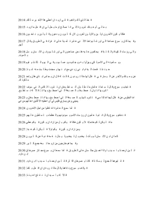 ‫ف قن اٌ نٞ ٌ ه ٚام٘ت. ف بٔ ٟ اه٠ ل اْ ا٥ٟٞ ٘نا االف ١و ِ ض ٍه. 41:02‬

‫ث ّب ٌ ٟ. أَ ٥ ١ ٕه ّو٠ وح الٔ ٟ أ ب ٕبٌ ؼ.اٚ ِب ٠ ؾً ٌ ٟ اْ اف ٦ً ِب اه٠ ل 51:02‬

‫٘ىنا ٠ ىْٛ ا٢ف وْٚ اٌٚ ١ٓ ٚاالٌٚ ْٛ آفو٠ ٓ. الْ و ض ١و٠ ٓ ٠ ل٥ْٛ ٚل ٍ ١ ٍ ١ٓ ٠ ٕ زق جْٛ 61:02‬

‫ٚف ١ّب و بْ ٠ َٛ٣ ٕب٥لا اٌ ٝ اٚه ّ ٍ ١ُ افن االص ٕٟ ٥ ْو ر ٍّ ١نا ٥ ٍٝ أ فواك ف ٟ اٌ ٞو٠ ك ٚل بي 71:02‬
‫ٌ ُٙ.‬

‫َ اٌ ٝ هإ ٍبء اٌ ىٙ ٕخ ٚاٌ ى ز جخ ف ١ؾ ىّْٛ ٥ ٍ ١ٗ ٘ب ٔ ؾٓ ٕب٥لْٚ اٌ ٝ اٚه ّ ٍ ١ُ ٚاث ٓ االٔ َبْ ٠ ًَ 81:02‬
‫ث بٌ ّٛد.‬

‫ٚ٠ َ ٍّٛٔ ٗ اٌ ٝ االِ ُ ٌ ىٟ ٠ ٙيأٚا ث ٗ ٚ٠ غ ٍلٖٚ ٚ٠ ٖ ٍ جٖٛ. ٚف ٟ اٌ ١َٛ اٌ ضبٌ ش ٠ مَٛ 91:02‬

‫ؽ ١ ٕ ئن ر ملِذ اٌ ١ٗ اَ اث ٕٟ ىث لٞ ِ٤ اث ٕ ١ٙب ٚ ٍغلد ٚٝ ٍ جذ ِ ٕٗ ّ ١ ئب. 02:02‬

‫٥ٓ ٠ ّ ١ ٕه ٚا٢ف و ٥ٓ اٌ ١ َبه ف ٟ ف مبي ٌ ٙب ِبما ر و٠ ل٠ ٓ. ل بٌ ذ ٌٗ ل ً اْ ٠ غ ٌٍ اث ٕبٞ ٘ناْ ٚاؽل 12:02‬
‫ِ ٍ ىٛر ه.‬

‫ف بعبة ٠ َٛ٣ ٚل بي ٌ َ زّب ر ٦ ٍّبْ ِب ر ٞ ٍ جبْ. أر َ زٞ ١ ٦بْ اْ ر ْوث ب اٌ ىبً اٌ زٟ ٍٛف 22:02‬
‫ا ّوث ٙب أ ب ٚاْ ر ٖٞ ج غب ث بٌ ٖ ج غخ اٌ زٟ ا ٕٞ جغ ث ٙب أ ب. ل بال ٌٗ ٔ َ زٞ ١٤.‬

‫ف مبي ٌ ّٙب اِب و ب ٍٟ ف ز ْوث بٔ ٙب ٚث بٌ ٖ ج غخ اٌ زٟ ا ٕٞ جغ ث ٙب أ ب ر ٖٞ ج غبْ ٚ 32:02‬
                                                    ‫.‬

‫ف ٍّب ٍّ٤ اٌ ٦ ْوح اغ زب١ٛا ِٓ اعً االف ٛ٠ ٓ. 42:02‬

‫ف ل٥بُ٘ ٠ َٛ٣ ٚل بي أ زُ ر ٦ ٍّْٛ اْ هإ ٍبء االِ ُ ٠ َٛكٚٔ ُٙ ٚاٌ ٦٢ّبء ٠ ز َ ٍْٞٛ ٥ ٍ ١ُٙ. 52:02‬

‫ِب ف ٍ ١ ىٓ ٌ ىُ فبكِب.ف ال ٠ ىْٛ ٘ىنا ف ١ ىُ. ث ً ِٓ اهاك اْ ٠ ىْٛ ف ١ ىُ ٥٢ٟ 62:02‬

‫ِٚٓ اهاك اْ ٠ ىْٛ ف ١ ىُ اٚال ف ٍ ١ ىٓ ٌ ىُ ٥ جلا. 72:02‬

‫و ّب اْ اث ٓ االٔ َبْ ٌ ُ ٠ ؤد ٌ ١قلَ ث ً ٌ ١قلَ ٌٚ ١ جني ٔ ف َٗ ف ل٠ خ ٥ٓ و ض ١و٠ ٓ 82:02‬

‫ٚف ١ّب ُ٘ فبهعْٛ ِٓ اه٠ ؾب ر ج ٦ٗ عّ٤ و ض ١و. 92:02‬

‫ائ ٍ ١ٓ اهؽّ ٕب ٠ ب ٍ ١ل ٠ ب ٚاما ا٥ّ ١بْ عبٌ َبْ ٥ ٍٝ اٌ ٞو٠ ك. ف ٍّب ٍّ ٦ب اْ ٠ َٛ٣ ِغ زبى ٕوفب ق 03:02‬
‫اث ٓ كاٚك.‬

‫ّب اٌ غّ٤ ٌ ١ َ ى زب ف ىبٔ ب ٠ ٖوفبْ او ضو ل بئ ٍ ١ٓ اهؽّ ٕب ٠ ب ٍ ١ل ٠ ب اث ٓ كاٚك. 13:02‬
                                                                                         ‫ف بٔ زٙو٘‬

‫ف ٛل ف ٠ َٛ٣ ٚٔ ّب ٚل بي ِبما ر و٠ لاْ اْ اف ٦ً ث ىّب. 23:02‬
                                           ‫بكا٘‬

‫ل بال ٌٗ ٠ ب ٍ ١ل اْ ر ٕ ف زؼ ا٥ ١ ٕ ٕب. 33:02‬
 