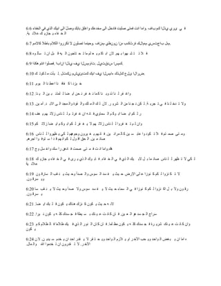 ‫ف ٟ ٜهٞ ٞميا نٚةاف .‬
‫اٌ ق فبء ٠ غبى٠ ه ٥ الٔ ١خ.‬

                                             ‫.َٖي ةاطدًٞ ََٖاين حهسنة ْٖا ْْٟٚٞ َْٖاف .‬

‫ف ال ر ز ْ جٙٛا ث ُٙ. الْ اث بو ُ ٠ ٦ ٍُ ِب ر ؾ زبعْٛ اٌ ١ٗ ل جً اْ ر َؤٌ ٖٛ 8:6‬

                  ‫.نًَا ًكقدٞي .داًَٚيا ٞف ٞميا اْاةا .‬

‫.ٗهايا ٜي٣ نيمن ءاًَيا ٞف اَن ندئَُٞ ْندي .ٌ ١ؤد ِ ٍ ىٛر ه 01:6‬

‫ف جئ ب و فبف ٕب ا٥ٞ ٕب اٌ ١َٛ. 11:6‬

‫ٚاغ فو ٌ ٕب مٔ ٛث ٕب و ّب ٔ غ فو ٔ ؾٓ ا٠ ٚب ٌ ٍّنٔ ج ١ٓ اٌ ١ ٕب. 21:6‬

‫ٚال ر لف ٍ ٕب ف ٟ ر غوث خ. ٌ ىٓ ٔ غ ٕب ِٓ اٌ ْو٠ و. الْ ٌ ه اٌ ّ ٍه ٚاٌ مٛح ٚاٌ ّغل اٌ ٝ االث ل. آِ ١ٓ. 31:6‬

‫ه ٌ ىُ ا٠ ٚب اث ٛو ُ اٌ َّبٚٞ.ف بٔ ٗ اْ غ فور ُ ٌ ٍ ٕبً ىالر ُٙ ٠ غف 41:6‬

‫ٚاْ ٌ ُ ر غ فوٚا ٌ ٍ ٕبً ىالر ُٙ ال ٠ غ فو ٌ ىُ اث ٛو ُ ا٠ ٚب ىالر ىُ 51:6‬

‫ُٙ ٌ ىٟ ٠ ٢ٙوٚا ٌ ٍ ٕبً 61:6‬    ‫ِٚ زٝ ّٕ زُ ف ال ر ىٛٔ ٛا ٥بث َ ١ٓ و بٌ ّوائ ١ٓ. ف بٔ ُٙ ٠ غ ١وْٚ ٚعٛ٘‬
‫ٕبئ ّ ١ٓ. اٌ ؾك ال ٛي ٌ ىُ أ ُٙ ل ل ا ٍ زٛف ٛا اعوُ٘.‬

‫٘ه.ٚاِب أ ذ ف ّ زٝ ّٕذ ف بك٘ٓ ها ٍه ٚاغ ًَ ٚط 71:6‬

‫١ه اٌ نٞ ف ٟ اٌ ق فبء. ف بث ٛن اٌ نٞ ٠ وٜ ف ٟ اٌ ق فبء ٠ غبى٠ ه 81:6‬        ‫ٌ ىٟ ال ر ٢ٙو ٌ ٍ ٕبً ٕبئ ّب ث ً الث‬
‫٥ الٔ ١خ‬

‫ال ر ى ٕيٚا ٌ ىُ و ٕٛىا ٥ ٍٝ االهٗ ؽ ١ش ٠ ف َل اٌ ًَٛ ٚاٌ ٖلأ ٚؽ ١ش ٠ ٕ مت اٌ َبهل ْٛ 91:6‬
‫ٚ٠ َول ْٛ.‬

‫هل ْٛ ٚال ث ً او ٕيٚا ٌ ىُ و ٕٛىا ف ٟ اٌ َّبء ؽ ١ش ال ٠ ف َل ًٍٛ ٚال ٕلأ ٚؽ ١ش ال ٠ ٕ مت ٍب 02:6‬
‫٠ َول ْٛ.‬

‫الٔ ٗ ؽ ١ش ٠ ىْٛ و ٕين ٘ ٕبن ٠ ىْٛ ل ٍ جه ا٠ ٚب. 12:6‬

‫ٍواط اٌ غ َل ٘ٛ اٌ ٦ ١ٓ. ف بْ و بٔ ذ ٥ ١ ٕه ث َ ١ٞخ ف غ َلن وٍ ٗ ٠ ىْٛ ٔ ١وا. 22:6‬

‫ٚاْ و بٔ ذ ٥ ١ ٕه ّو٠ وح ف غ َلن وٍ ٗ ٠ ىْٛ ِ٢ ٍّب. ف بْ و بْ اٌ ٕٛه اٌ نٞ ف ١ه ١ الِب ف بٌ ٢ الَ و ُ 32:6‬
‫٠ ىْٛ‬

‫ٖ اِب اْ ٠ ج غ٘ اٌ ٛاؽل ٚ٠ ؾت ا٢ف و اٚ ٠ الىَ اٌ ٛاؽل ٚ٠ ؾ ز مو ال ٠ مله اؽل اْ ٠ قلَ ٍ ١ل٠ ٓ. ال ْ 42:6‬
‫ا٢ف و. ال ر ملهْٚ اْ ر قلِٛا اهلل ٚاٌ ّبي.‬
 