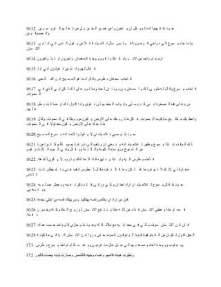 16:12 ‫ين‬ ‫ي‬ ‫س‬ ‫فري‬ ‫ال‬ ‫يم‬ ‫ل‬ ‫ع‬ ‫ت‬ ‫من‬ ‫ل‬ ‫ب‬ ‫بز‬ ‫خ‬ ‫ال‬ ‫ير‬ ‫خم‬ ‫من‬ ‫تحرزوا‬ ‫ي‬ ‫ان‬ ‫قل‬ ‫ي‬ ‫م‬ ‫ل‬ ‫ه‬ ‫ان‬ ‫هموا‬ ‫ف‬ ‫ئذ‬ ‫ن‬ ‫ي‬ ‫ح‬
‫ين‬ ‫ي‬ ‫صدوق‬ ‫وال‬
16:13 ‫ن‬ ‫اب‬ ‫ا‬ ‫ان‬ ‫ي‬ ‫ان‬ ‫ناس‬ ‫ال‬ ‫قول‬ ‫ي‬ ‫من‬ ‫ال‬ ‫ائ‬ ‫ق‬ ‫يذه‬ ‫الم‬ ‫ت‬ ‫سأل‬ ‫بس‬ ‫ل‬ ‫ي‬ ‫ف‬ ‫ة‬ ‫صري‬ ‫ي‬ ‫ق‬ ‫واحي‬ ‫ن‬ ‫ى‬ ‫ال‬ ‫سوع‬ ‫ي‬ ‫جاء‬ ‫ما‬ ‫ول‬
.‫سان‬ ‫االن‬
16:14 ‫وآخرون‬ .‫يا‬ ‫ل‬ ‫اي‬ ‫وآخرون‬ .‫عمدان‬ ‫م‬ ‫ال‬ ‫نا‬ ‫وح‬ ‫ي‬ ‫وم‬ ‫ق‬ .‫وا‬ ‫قال‬ ‫ف‬ .‫ياء‬ ‫ب‬ ‫االن‬ ‫من‬ ‫واحد‬ ‫او‬ ‫يا‬ ‫ارم‬
16:15 .‫ا‬ ‫ان‬ ‫ي‬ ‫ان‬ ‫ون‬ ‫قول‬ ‫ت‬ ‫من‬ ‫تم‬ ‫وان‬ ‫هم‬ ‫ل‬ ‫قال‬ ‫ف‬
16:16 .‫حي‬ ‫ال‬ ‫هللا‬ ‫ن‬ ‫اب‬ ‫يح‬ ‫س‬ ‫م‬ ‫ال‬ ‫هو‬ ‫ت‬ ‫ان‬ ‫ال‬ ‫وق‬ ‫طرس‬ ‫ب‬ ‫عان‬ ‫سم‬ ‫اجاب‬ ‫ف‬
16:17 ‫ي‬ ‫ف‬ ‫ذي‬ ‫ال‬ ‫ي‬ ‫اب‬ ‫كن‬ ‫ل‬ ‫ك‬ ‫ل‬ ‫لن‬ ‫ع‬ ‫ي‬ ‫م‬ ‫ل‬ ‫ا‬‫م‬‫ود‬ ‫حما‬ ‫ل‬ ‫ان‬ .‫ا‬ ‫ون‬ ‫ي‬ ‫ن‬ ‫ب‬ ‫عان‬ ‫سم‬ ‫ا‬ ‫ي‬ ‫ك‬ ‫ل‬ ‫ى‬ ‫طوب‬ ‫ه‬ ‫ل‬ ‫ال‬ ‫وق‬ ‫سوع‬ ‫ي‬ ‫اجاب‬ ‫ف‬
.‫سموات‬ ‫ال‬
16:18 ‫طر‬ ‫ب‬ ‫ت‬ ‫ان‬ ‫ضا‬ ‫اي‬ ‫ك‬ ‫ل‬ ‫ول‬ ‫اق‬ ‫ا‬ ‫وان‬ ‫قوى‬ ‫ت‬ ‫ن‬ ‫ل‬ ‫يم‬ ‫جح‬ ‫ال‬ ‫واب‬ ‫واب‬ ‫تي‬ ‫س‬ ‫ي‬ ‫ن‬ ‫ك‬ ‫ني‬ ‫اب‬ ‫صخرة‬ ‫ال‬ ‫هذه‬ ‫لى‬ ‫وع‬ ‫س‬
.‫يها‬ ‫ل‬ ‫ع‬
16:19 ‫ل‬ ‫وك‬ .‫سموات‬ ‫ال‬ ‫ي‬ ‫ف‬ ‫وطا‬ ‫مرب‬ ‫كون‬ ‫ي‬ ‫االرض‬ ‫لى‬ ‫ع‬ ‫طه‬ ‫رب‬ ‫ت‬ ‫ما‬ ‫كل‬ ‫ف‬ .‫سموات‬ ‫ال‬ ‫كوت‬ ‫ل‬ ‫م‬ ‫يح‬ ‫فات‬ ‫م‬ ‫يك‬ ‫وأعط‬
.‫سموات‬ ‫ال‬ ‫ي‬ ‫ف‬ ‫لوال‬ ‫مح‬ ‫كون‬ ‫ي‬ ‫االرض‬ ‫لى‬ ‫ع‬ ‫له‬ ‫ح‬ ‫ت‬ ‫ما‬
16:20 ‫يح‬ ‫س‬ ‫م‬ ‫ال‬ ‫سوع‬ ‫ي‬ ‫ه‬ ‫ان‬ ‫د‬ ‫الح‬ ‫وا‬ ‫قول‬ ‫ي‬ ‫ال‬ ‫ان‬ ‫يذه‬ ‫الم‬ ‫ت‬ ‫صى‬ ‫او‬ ‫ئذ‬ ‫ن‬ ‫ي‬ ‫ح‬
16:21 ‫ذ‬ ‫من‬ ‫يرا‬ ‫ث‬ ‫ك‬ ‫م‬ ‫تأل‬ ‫وي‬ ‫يم‬ ‫ل‬ ‫ش‬ ‫اور‬ ‫ى‬ ‫ال‬ ‫ذهب‬ ‫ي‬ ‫ان‬ ‫غي‬ ‫ب‬ ‫ن‬ ‫ي‬ ‫ه‬ ‫ان‬ ‫يذه‬ ‫تالم‬ ‫ل‬ ‫ظهر‬ ‫ي‬ ‫سوع‬ ‫ي‬ ‫تدأ‬ ‫اب‬ ‫ت‬ ‫وق‬ ‫ال‬ ‫ك‬ ‫ل‬
.‫قوم‬ ‫ي‬ ‫ث‬ ‫ثال‬ ‫ال‬ ‫يوم‬ ‫ال‬ ‫ي‬ ‫وف‬ ‫تل‬ ‫ق‬ ‫وي‬ ‫بة‬ ‫ت‬ ‫ك‬ ‫وال‬ ‫نة‬ ‫كه‬ ‫ال‬ ‫ساء‬ ‫ورؤ‬ ‫يوخ‬ ‫ش‬ ‫ال‬ ‫من‬
16:22 .‫هذا‬ ‫ك‬ ‫ل‬ ‫كون‬ ‫ي‬ ‫ال‬ .‫رب‬ ‫ا‬ ‫ي‬ ‫شاك‬ ‫حا‬ ‫ال‬ ‫ائ‬ ‫ق‬ ‫تهره‬ ‫ن‬ ‫ي‬ ‫تدأ‬ ‫واب‬ ‫يه‬ ‫ال‬ ‫طرس‬ ‫ب‬ ‫أخذه‬ ‫ف‬
16:23 ‫ت‬ ‫ان‬ .‫يطان‬ ‫ش‬ ‫ا‬ ‫ي‬ ‫ني‬ ‫ع‬ ‫ب‬‫اذه‬ ‫بطرس‬ ‫ل‬ ‫ال‬ ‫وق‬ ‫فت‬ ‫ت‬ ‫ال‬ ‫ف‬ ‫ما‬ ‫ب‬ ‫كن‬ ‫ل‬ ‫هلل‬ ‫ما‬ ‫ب‬ ‫تم‬ ‫ه‬ ‫ت‬ ‫ال‬ ‫ك‬ ‫الن‬ ‫ي‬ ‫ل‬ ‫ثرة‬ ‫مع‬
‫ناس‬ ‫ل‬ ‫ل‬
16:24 ‫به‬ ‫ي‬ ‫ل‬ ‫ص‬ ‫حمل‬ ‫وي‬ ‫سه‬ ‫ف‬ ‫ن‬ ‫كر‬ ‫ن‬ ‫ي‬ ‫ل‬ ‫ف‬ ‫ي‬ ‫ورائ‬ ‫ي‬ ‫أت‬ ‫ي‬ ‫ان‬ ‫احد‬ ‫اراد‬ ‫ان‬ ‫يذه‬ ‫تالم‬ ‫ل‬ ‫سوع‬ ‫ي‬ ‫ال‬ ‫ق‬ ‫ئذ‬ ‫ن‬ ‫ي‬ ‫ح‬
.‫ني‬ ‫ع‬ ‫ب‬ ‫ت‬ ‫وي‬
16:25 ‫يجدها‬ ‫اجلي‬ ‫من‬ ‫نفسه‬ ‫يهلك‬ ‫ومن‬ .‫يهلكها‬ ‫نفسه‬ ‫د‬‫ل‬‫يخ‬ ‫ان‬ ‫اراد‬ ‫من‬ ‫.فان‬
16:26 ‫ن‬ ‫سر‬ ‫وخ‬ ‫له‬ ‫ك‬ ‫م‬ ‫عال‬ ‫ال‬ ‫ح‬ ‫رب‬ ‫و‬ ‫ل‬ ‫سان‬ ‫االن‬ ‫ع‬‫ف‬ ‫ت‬ ‫ن‬ ‫ي‬ ‫ماذا‬ ‫ه‬ ‫الن‬ ‫عن‬ ‫داء‬ ‫ف‬ ‫سان‬ ‫االن‬ ‫عطي‬ ‫ي‬ ‫ماذا‬ ‫او‬ .‫سه‬ ‫ف‬
.‫سه‬ ‫ف‬ ‫ن‬
16:27 .‫له‬ ‫عم‬ ‫سب‬ ‫ح‬ ‫واحد‬ ‫ل‬ ‫ك‬ ‫جازي‬ ‫ي‬ ‫ئذ‬ ‫ن‬ ‫ي‬ ‫وح‬ ‫ته‬ ‫ك‬ ‫مالئ‬ ‫مع‬ ‫يه‬ ‫اب‬ ‫مجد‬ ‫ي‬ ‫ف‬ ‫ي‬ ‫أت‬ ‫ي‬ ‫سوف‬ ‫سان‬ ‫االن‬ ‫ن‬ ‫اب‬ ‫ان‬ ‫ف‬
16:28 ‫ه‬ ‫كوت‬ ‫ل‬ ‫م‬ ‫ي‬ ‫ف‬ ‫يا‬ ‫آت‬ ‫سان‬ ‫االن‬ ‫ن‬ ‫اب‬ ‫روا‬ ‫ي‬ ‫تى‬ ‫ح‬ ‫موت‬ ‫ال‬ ‫ون‬ ‫ذوق‬ ‫ي‬ ‫ال‬ ‫وما‬ ‫ق‬ ‫نا‬ ‫ه‬‫ه‬ ‫يام‬ ‫ق‬ ‫ال‬ ‫من‬ ‫ان‬ ‫كم‬ ‫ل‬ ‫ول‬ ‫اق‬ ‫حق‬ ‫ال‬
17:1 ‫طرس‬ ‫ب‬ ‫سوع‬ ‫ي‬ ‫اخذ‬ ‫ام‬ ‫اي‬ ‫تة‬ ‫س‬ ‫عد‬ ‫ن.وب‬ ‫فردي‬ ‫ن‬ ‫م‬ ‫عال‬ ‫بل‬ ‫ج‬ ‫ى‬ ‫ال‬ ‫هم‬ ‫ب‬ ‫عد‬ ‫ص‬ ‫و‬ ‫اخاه‬ ‫نا‬ ‫وح‬ ‫وي‬ ‫قوب‬ ‫ع‬ ‫وي‬
17:2 ‫كالنور‬ ‫بيضاء‬ ‫ثيابه‬ ‫وصارت‬ ‫كالشمس‬ ‫وجهه‬ ‫واضاء‬ ‫دامهم‬‫د‬‫ق‬ ‫هيئته‬ ‫درت‬‫ي‬‫.وتغ‬
 